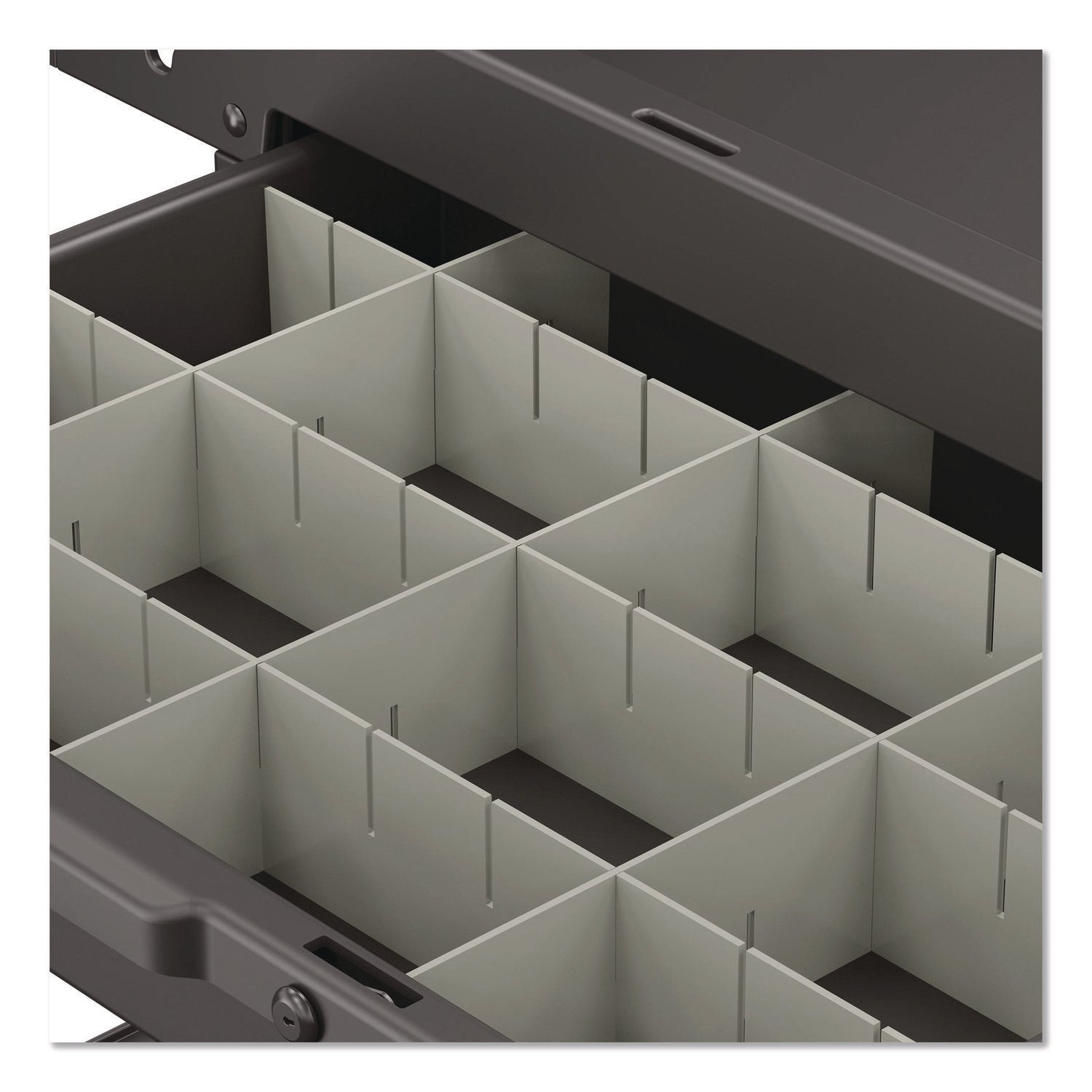 Suncast Commercial® Lockable Slide Drawer with Dividers for Suncast Commercial Full-Size Housekeeping Carts HKC1000/HKC2000, Plastic, Black - Bloom Skins