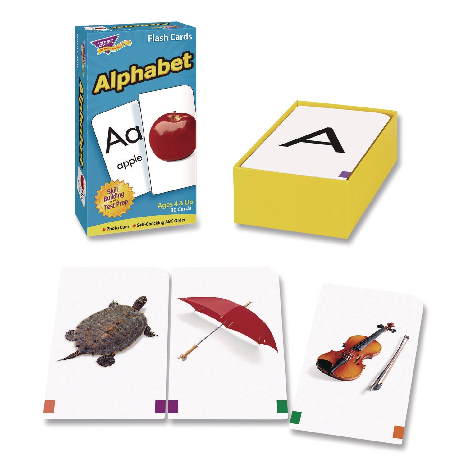 TREND® ESL and ELL Resources Alphabet Flash Cards, 3" x 3", Multicolor, 80 Cards/Set - Bloom Skins