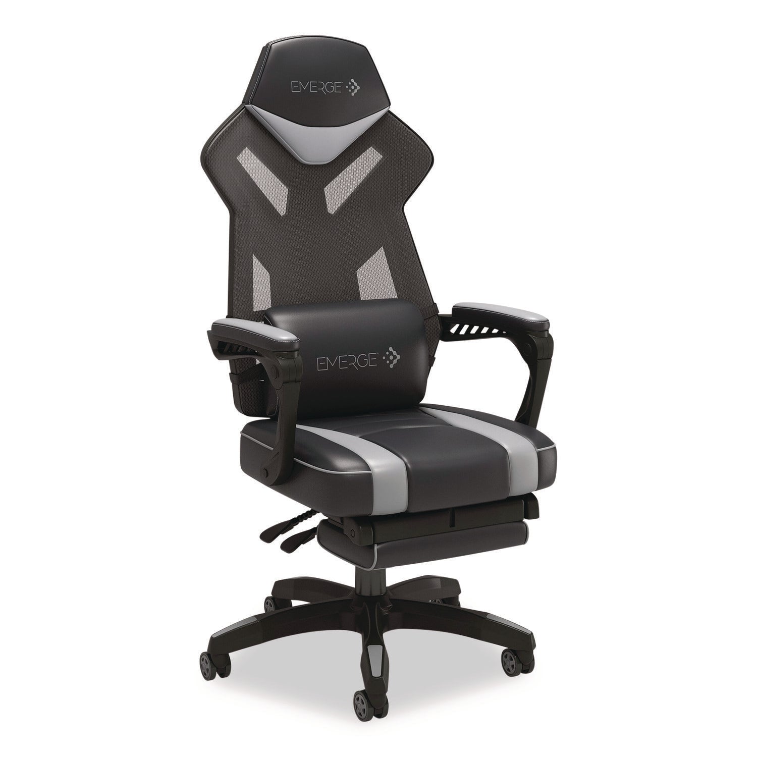Emerge Vomax Bonded Leather Gaming Chair|Black/Gray
