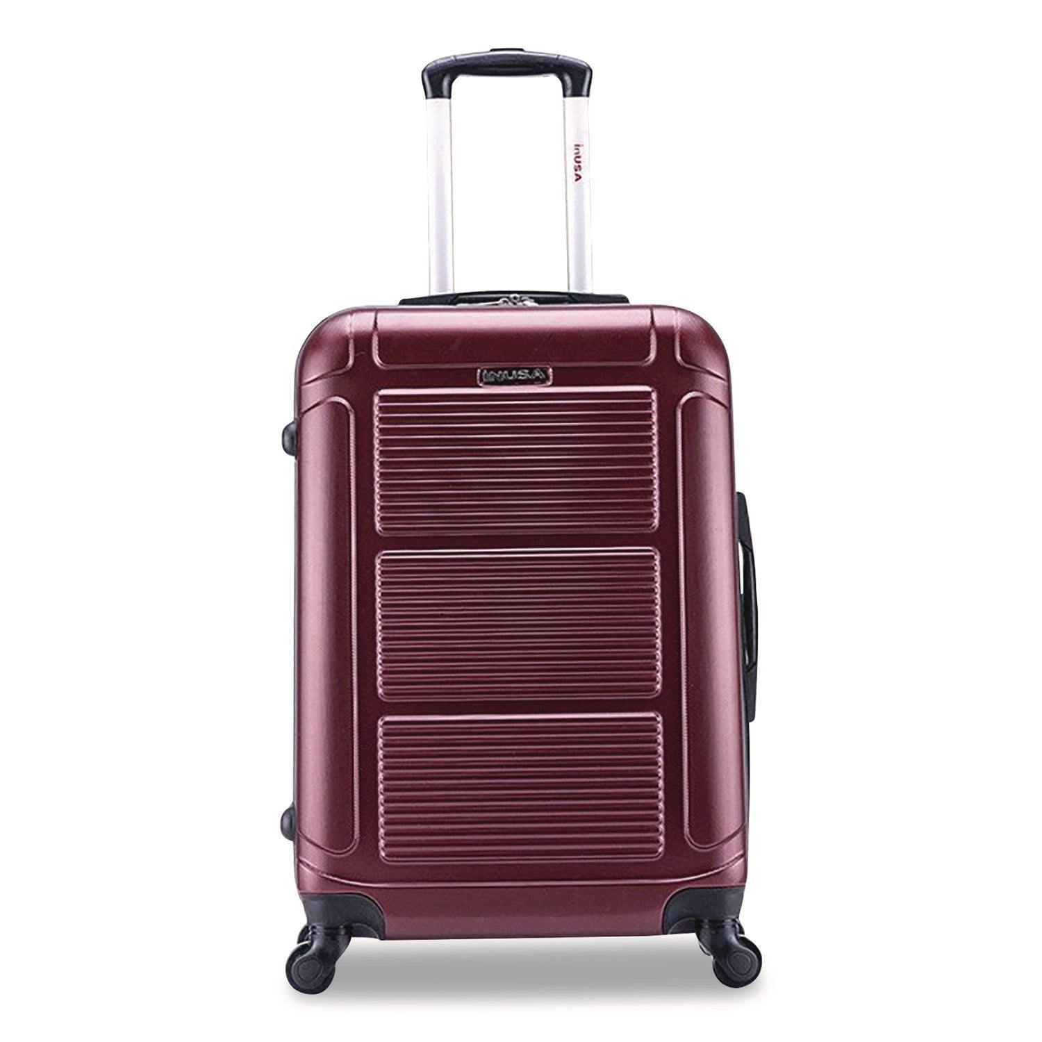 InUSA Luggage Pilot Hard Side Carry-On Suitcase, Four-Wheeled Spinner, 16.34 x 10.24 x 25.39, Wine - Bloom Skins