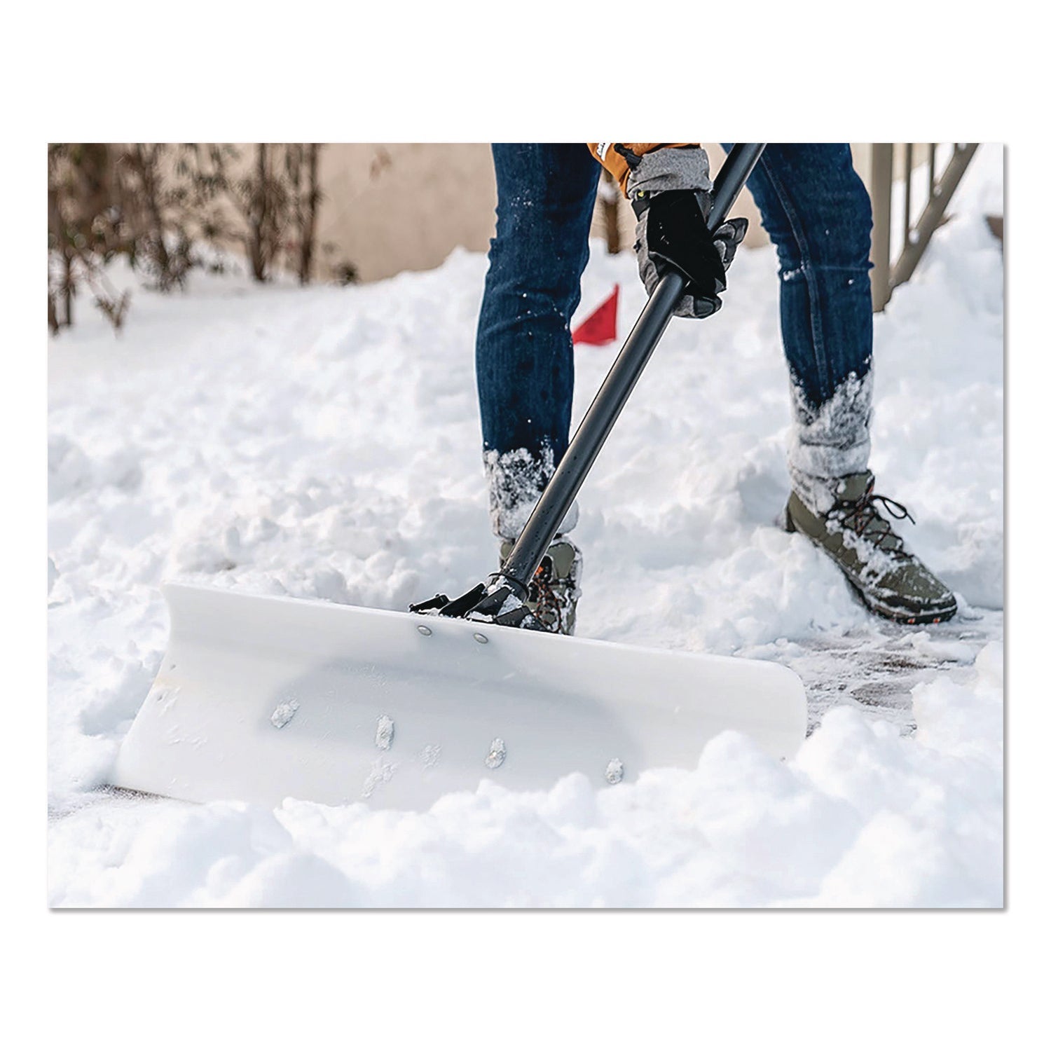 Suncast® UHMW Snow Pusher, 30" Width, 55" Length - Bloom Skins