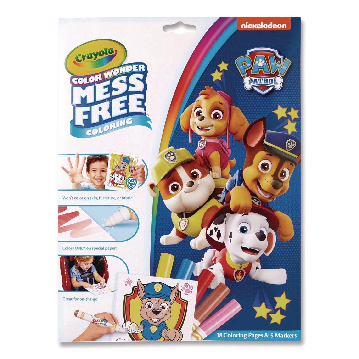 Crayola® Nickelodeon Paw Patrol Color Wonder Kit, (18) Coloring Pages, (5) Paw Patrol Collection Markers