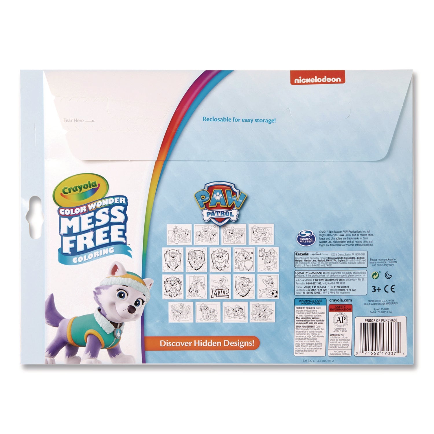 Crayola® Nickelodeon Paw Patrol Color Wonder Kit, (18) Coloring Pages, (5) Paw Patrol Collection Markers