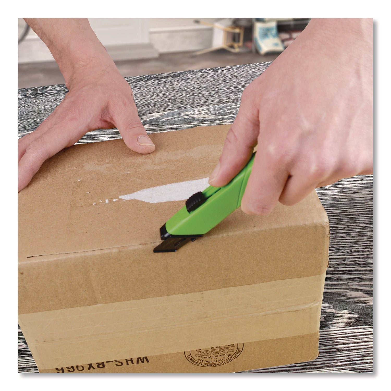 Westcott® Ceramic Safety Cutter with Fold-Out Film Cutter, Plastic Handle, Green - Bloom Skins