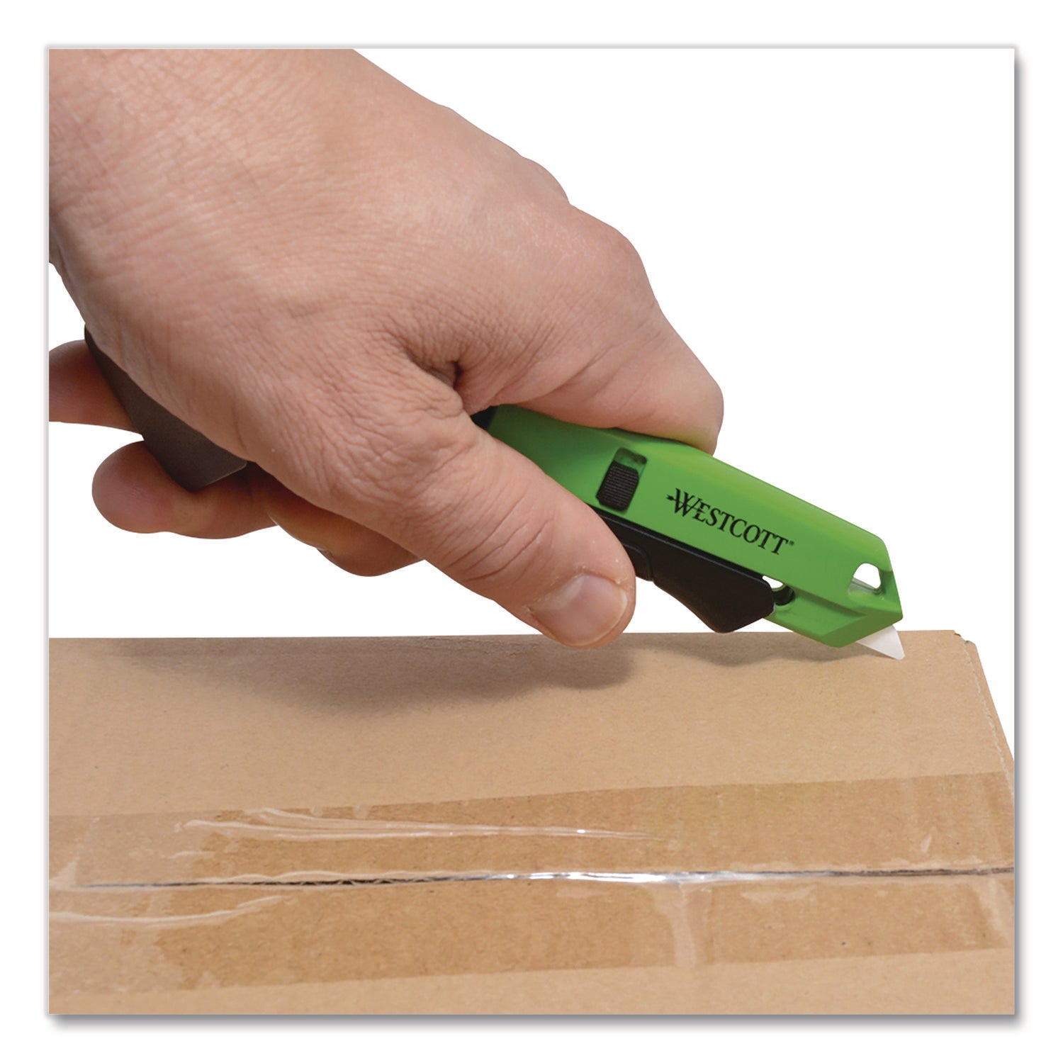 Westcott® Dual-Sided Ceramic Box Opener, ABS Plastic Handle, Green - Bloom Skins