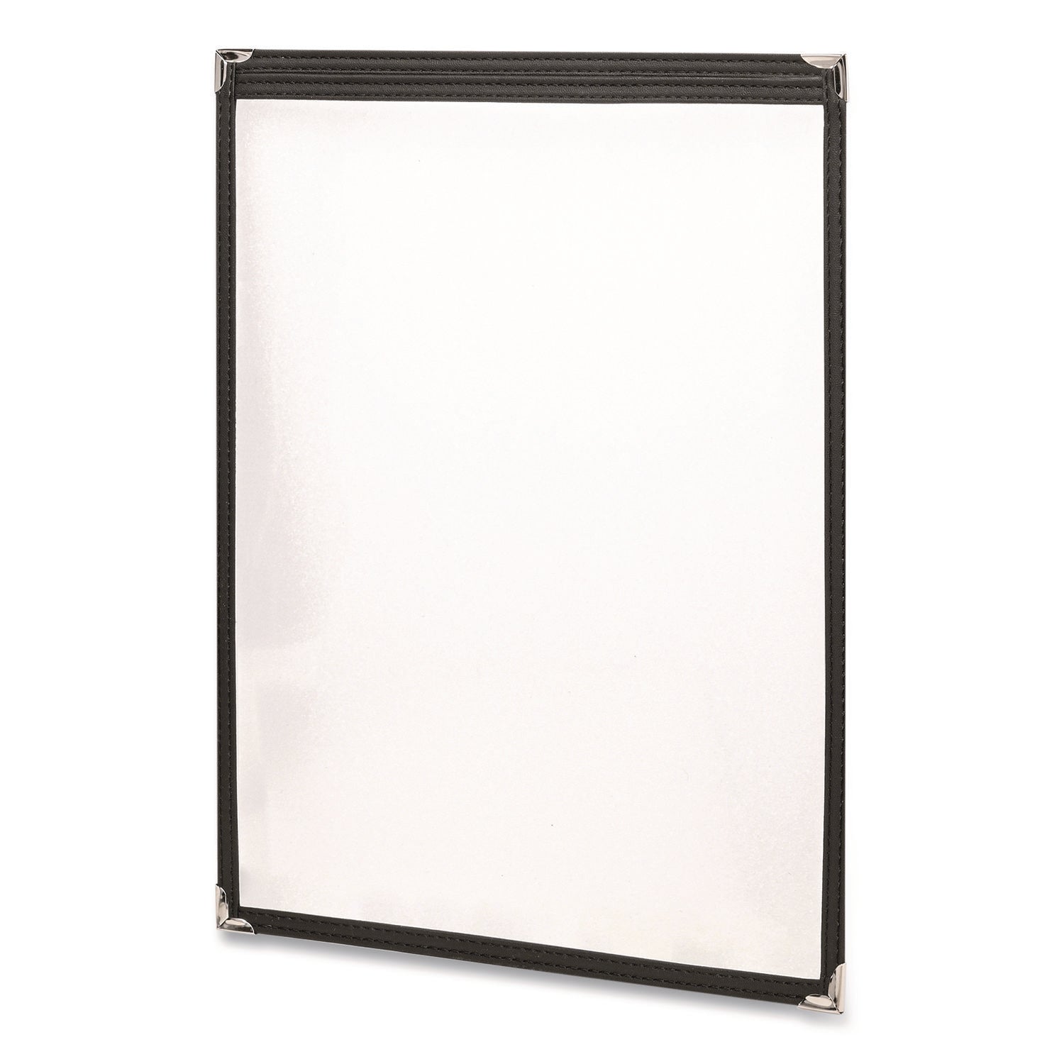 Excello Global Products® Menu Holder For 11 x 17 Menus, Portrait Orientation, 11.7 x 18, Clear/Black/Silver - Bloom Skins