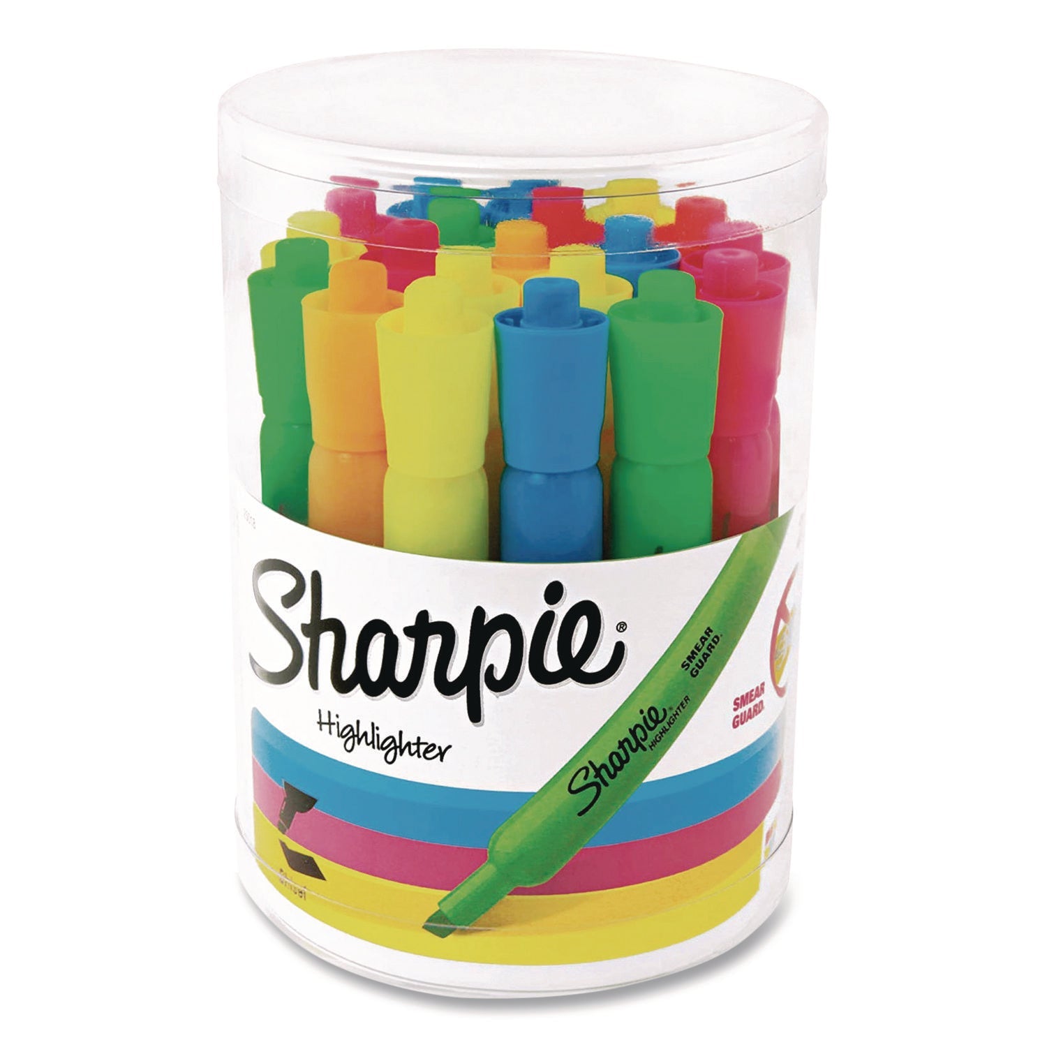 Sharpie® Smear Guard Tank Highlighters, Assorted Ink, Chisel Tip, Assorted Barrel, 20/Pack - Bloom Skins