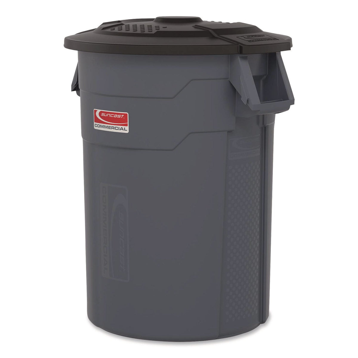Suncast Commercial® Utility Trash Can Lid for 20 gal Trash Can, 19.74" Diameter x 2.9", Black - Bloom Skins
