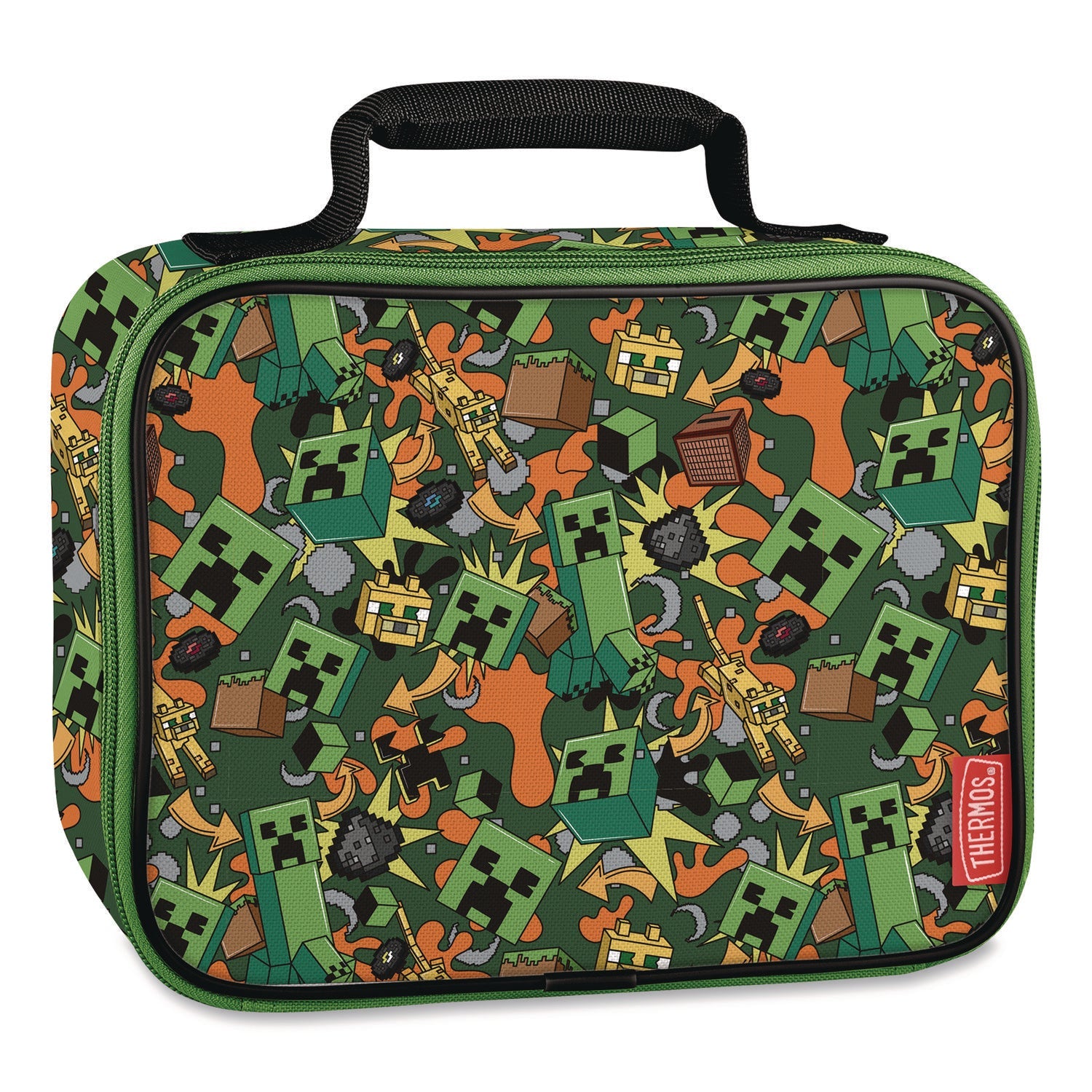 Thermos® Minecraft Soft Lunch Box, 9.5" x 3.75" x 7.5", Green/Orange/Gray - Bloom Skins