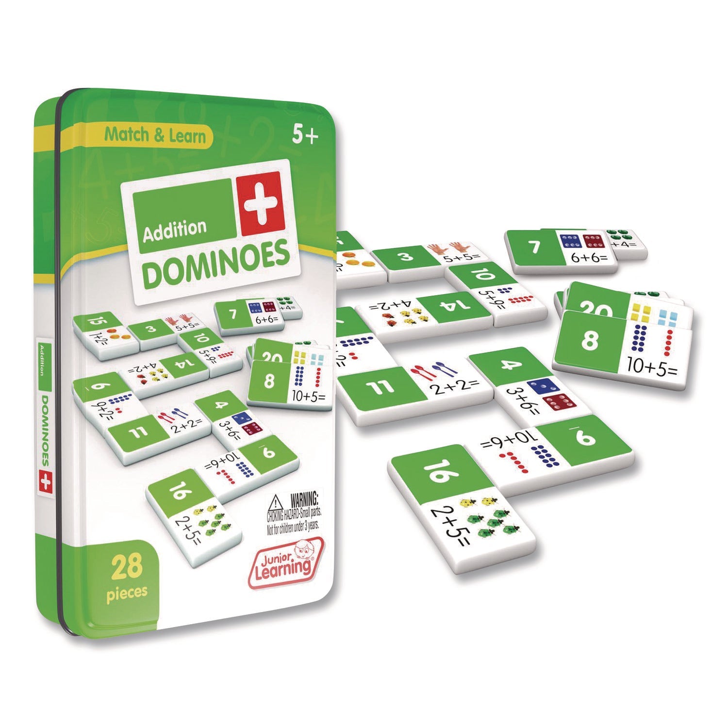 Junior Learning Inc® Addition Dominoes, Ages 5 to 10 - Bloom Skins