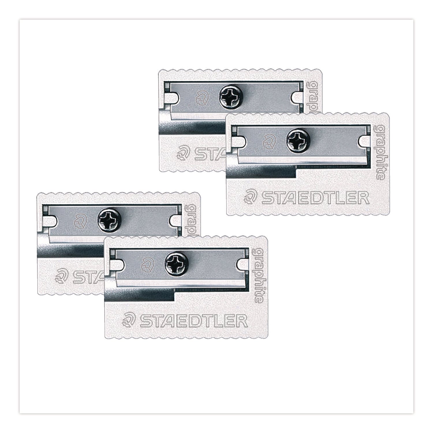 Staedtler® Handheld Manual Pencil Sharpener, 2.95 x 4.72 x 0.79, Gray/Silver, 4/Pack - Bloom Skins