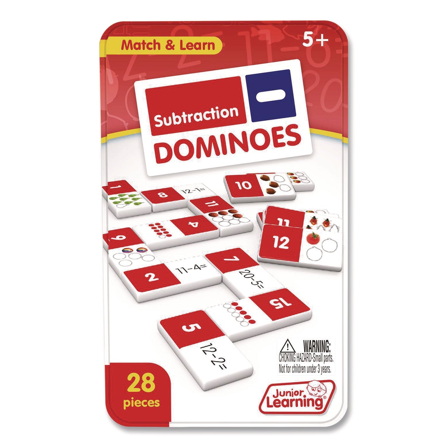 Junior Learning Inc® Subtraction Dominoes, Ages 5 to 10 - Bloom Skins