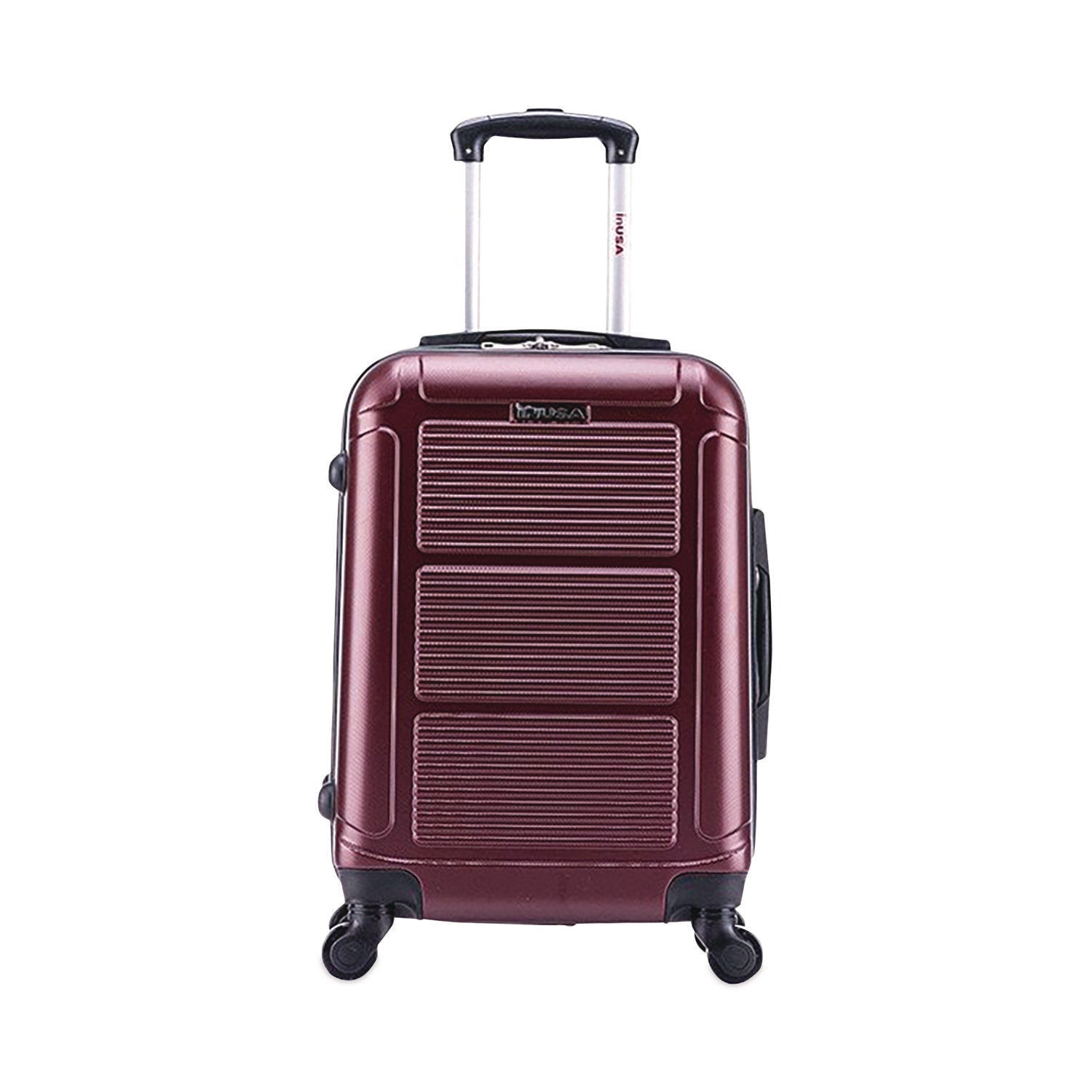 InUSA Luggage Pilot Hard Side Carry-On Suitcase, Four-Wheeled Spinner, 14.37 x 8.86 x 21.46, Wine - Bloom Skins