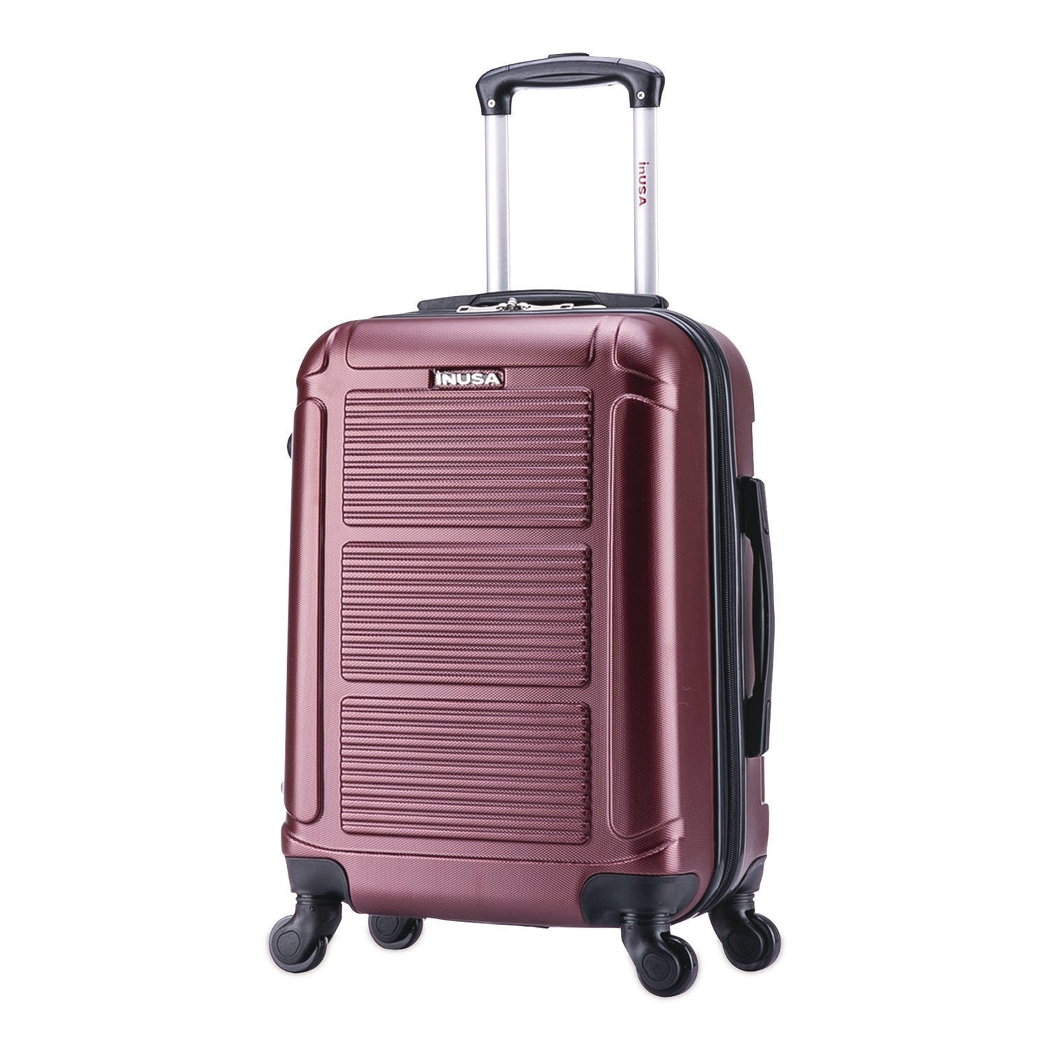 InUSA Luggage Pilot Hard Side Carry-On Suitcase, Four-Wheeled Spinner, 14.37 x 8.86 x 21.46, Wine - Bloom Skins