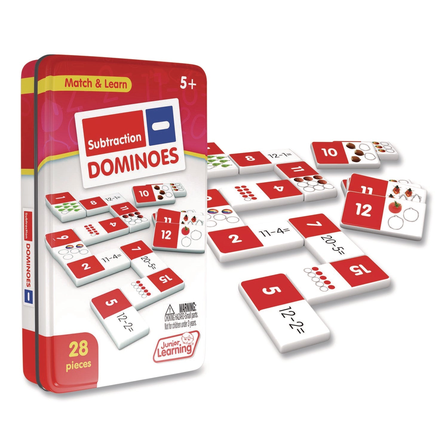 Junior Learning Inc® Subtraction Dominoes, Ages 5 to 10 - Bloom Skins