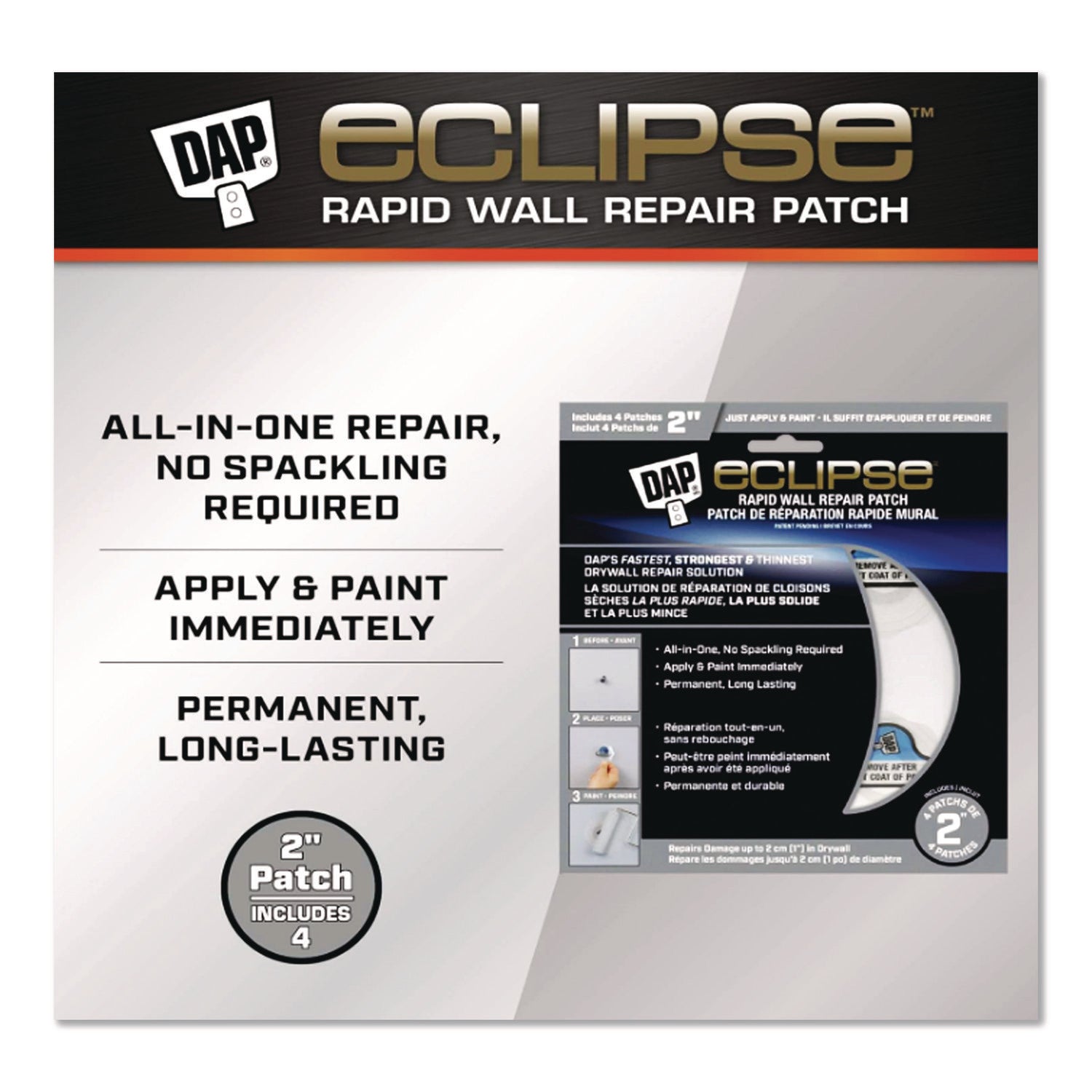 DAP® Eclipse Rapid Wall Repair Patch, 4", White - Bloom Skins