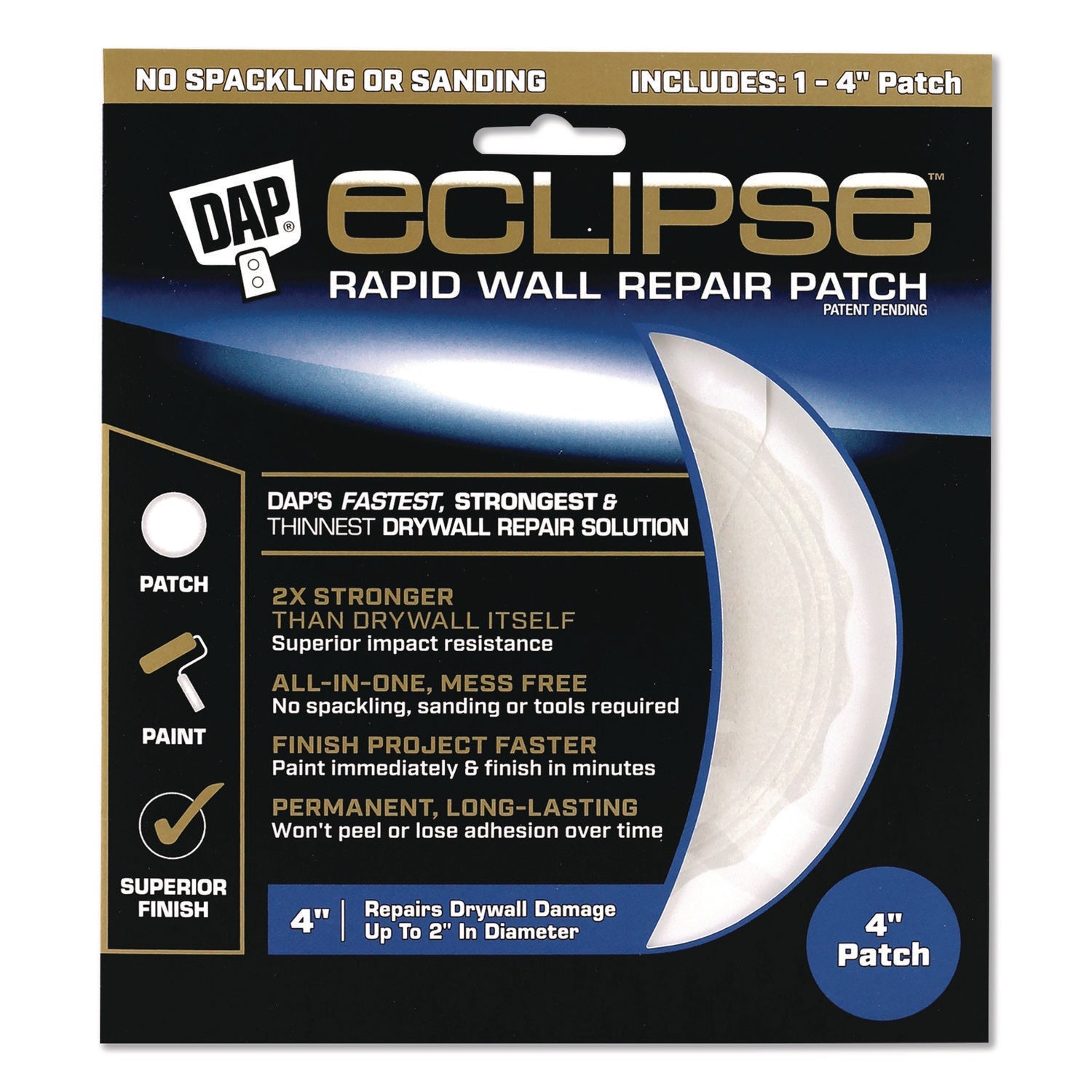 DAP® Eclipse Rapid Wall Repair Patch, 4", White - Bloom Skins