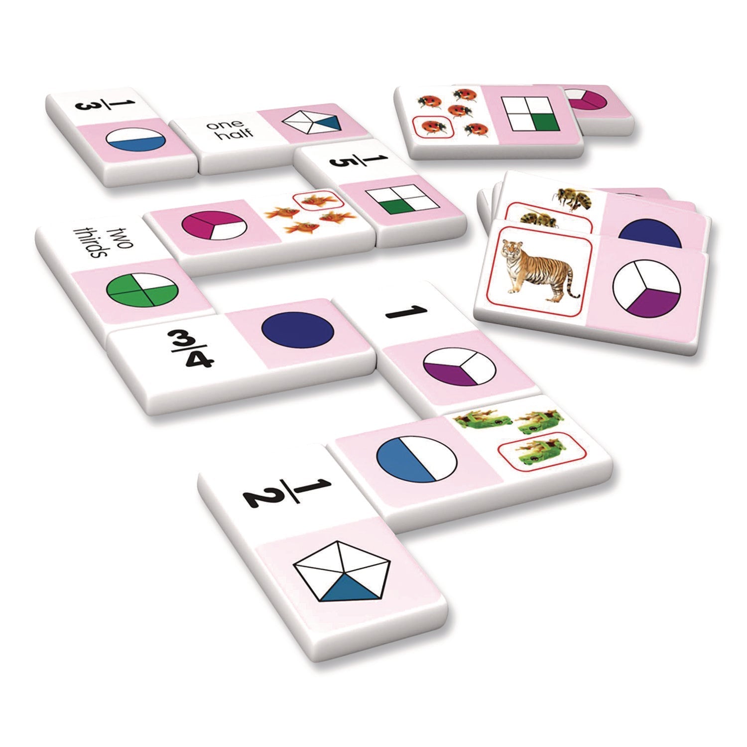Junior Learning Inc® Fraction Dominoes, Ages 8 to 12 - Bloom Skins