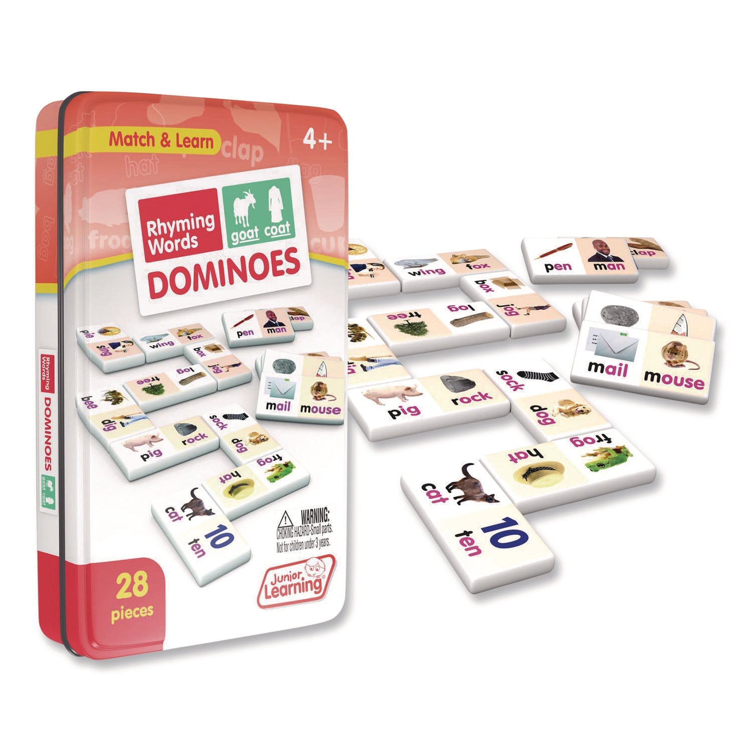 Junior Learning Inc® Rhyming Words Dominoes, Ages 4 to 10 - Bloom Skins
