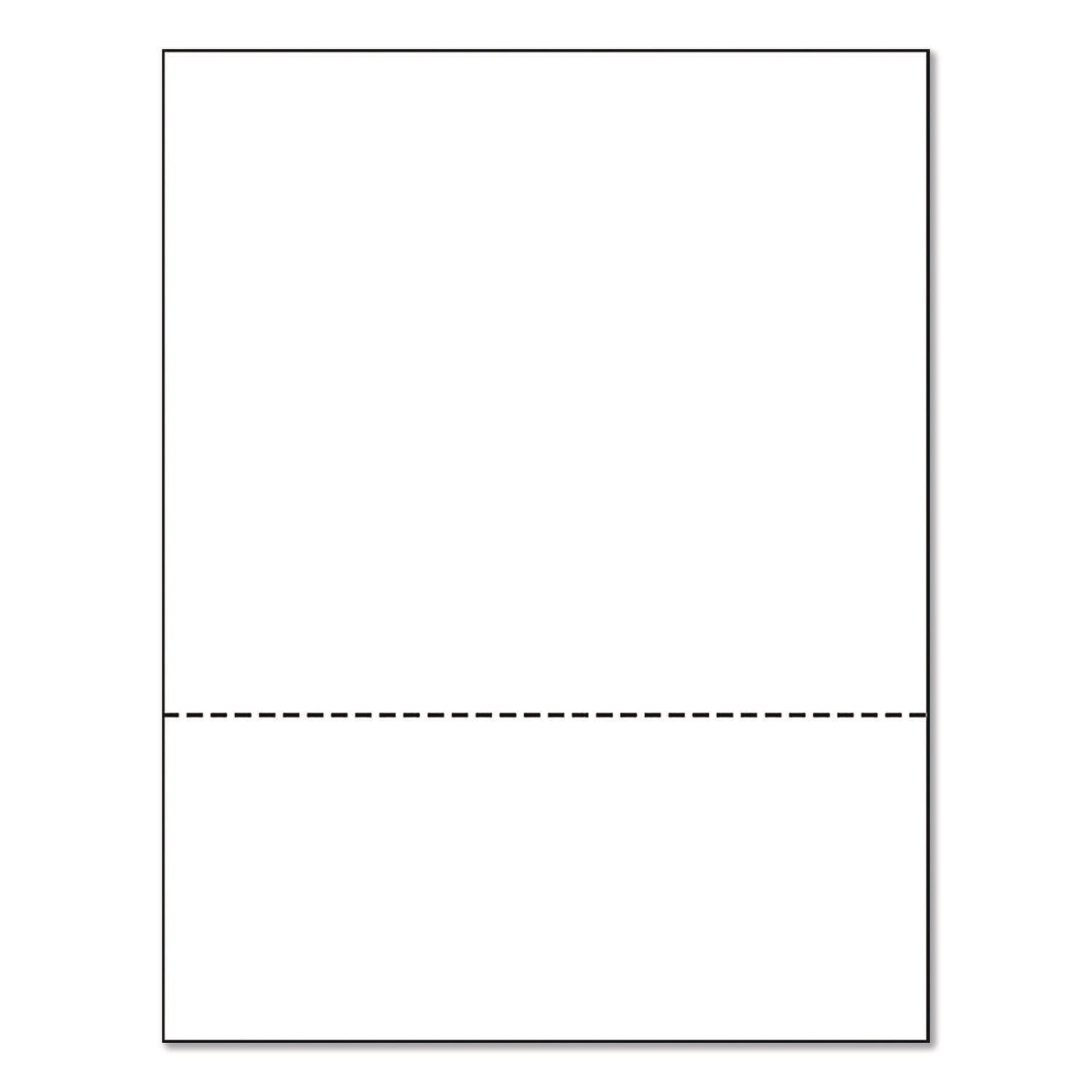 PrintWorks® Professional Perforated Paper, 92 Bright, Perforated 3.5" from Bottom, 8.5 x 11, White, 500 Sheets/Ream, 5 Reams/Carton - Bloom Skins