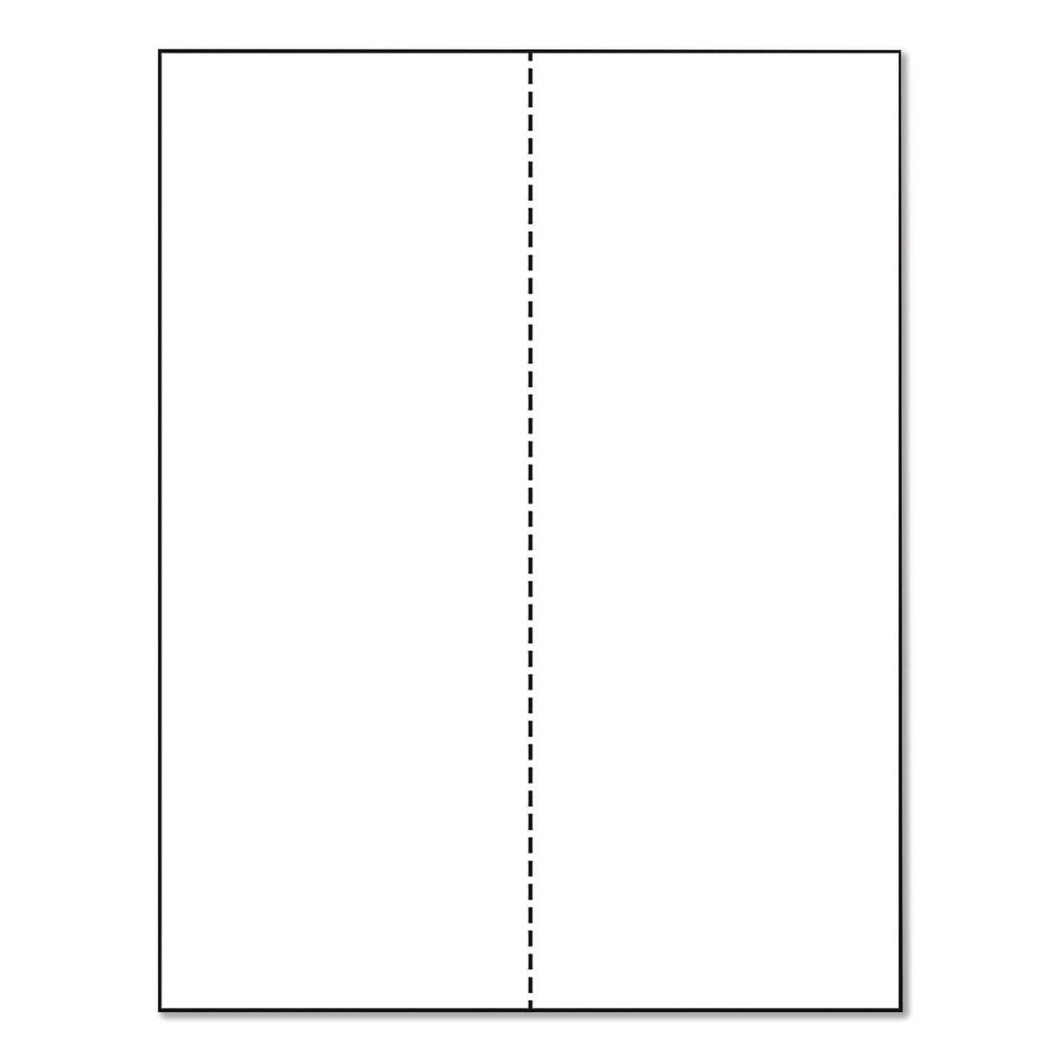 PrintWorks® Professional Perforated Paper, 92 Bright, Perforated 4.25" from Left, 8.5 x 11, White, 500 Sheets/Ream, 5 Reams/Carton - Bloom Skins