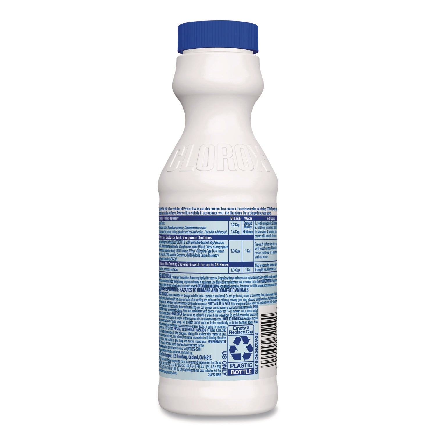 Clorox® Concentrated Regular Disinfecting Bleach, 11 oz Bottle, 28/Carton