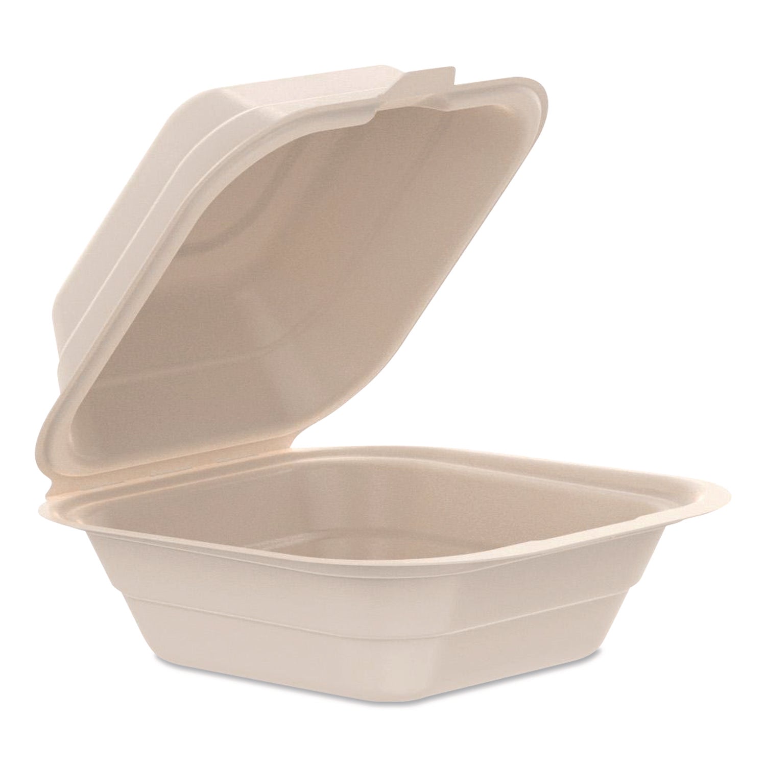 Dart® Compostable Molded Fiber Hinged Trays, ProPlanet Seal, 6.12 x 5.87 x 3.1, Natural, 500/Carton - Bloom Skins