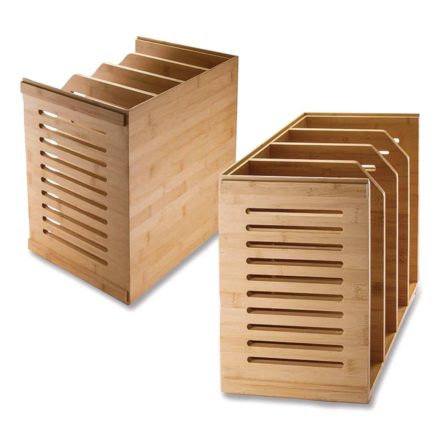 Officemate Bamboo Magazine File, 14.09 x 14.41 x 14.41, Brown