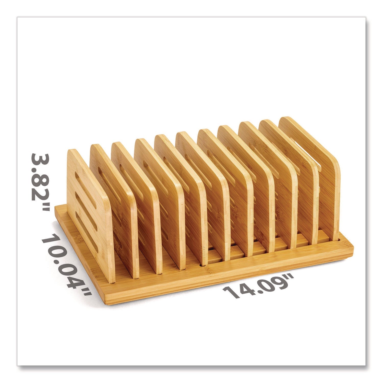 Officemate Bamboo Large File Sorter, 9 Sections, A6/A7/A8/A9/Legal/Letter/Tabloid Size Files, 14.09 x 10.04 x 3.82, Brown