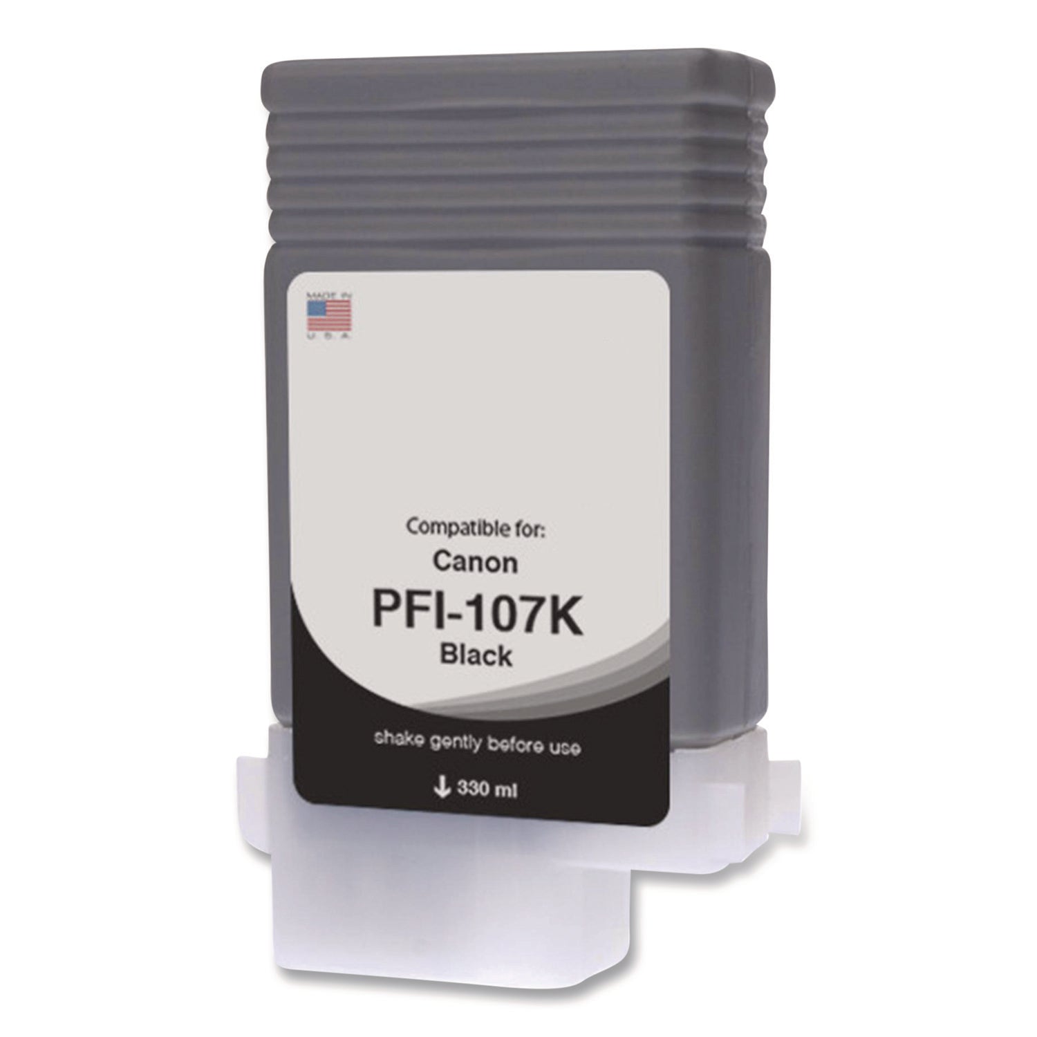Innovera® Compatible Black Ink, Replacement for PFI-107 (6705B001AA), 130 mL - Bloom Skins