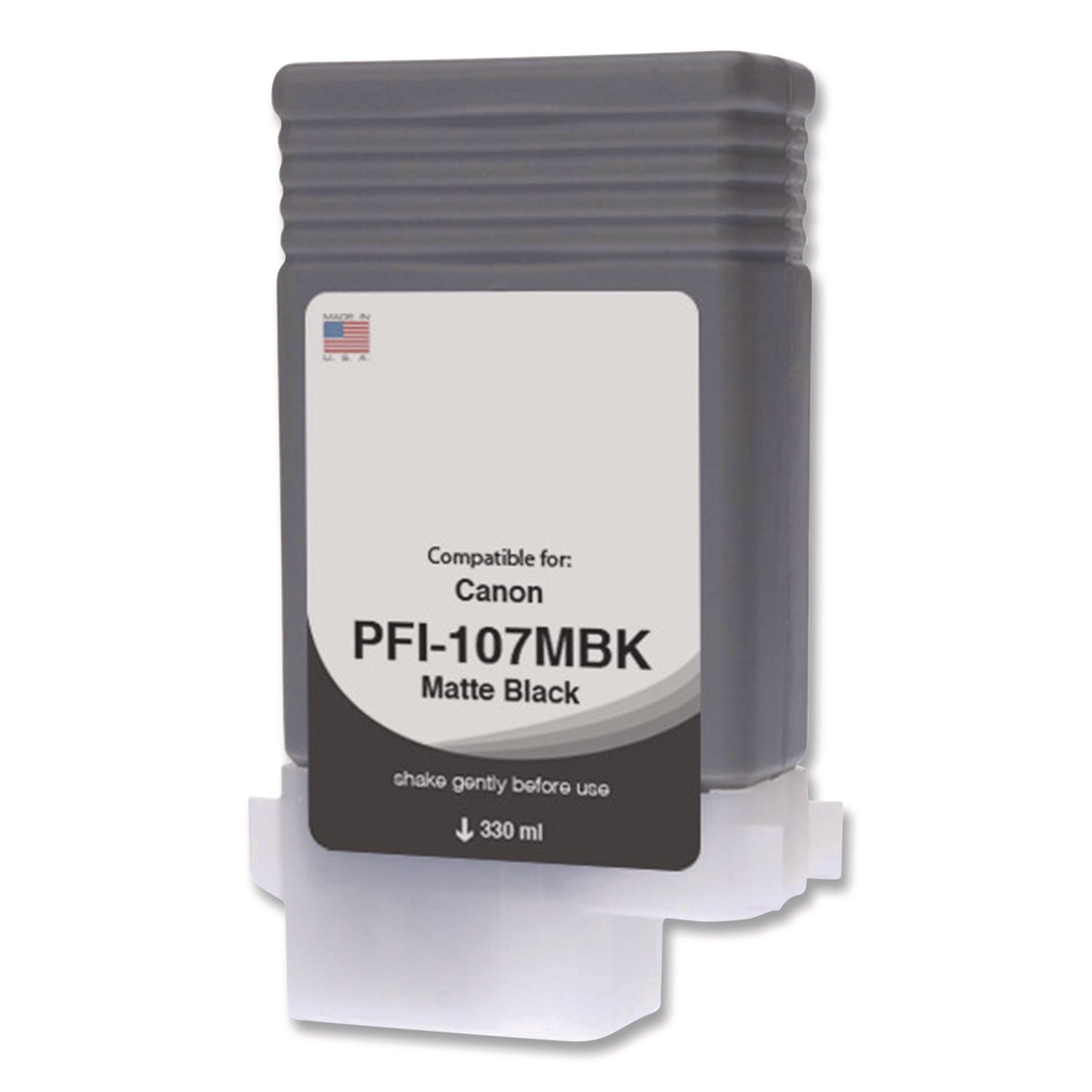 Innovera® Compatible Matte Black Ink, Replacement for PFI-107 (6704B001AA), 130 mL - Bloom Skins