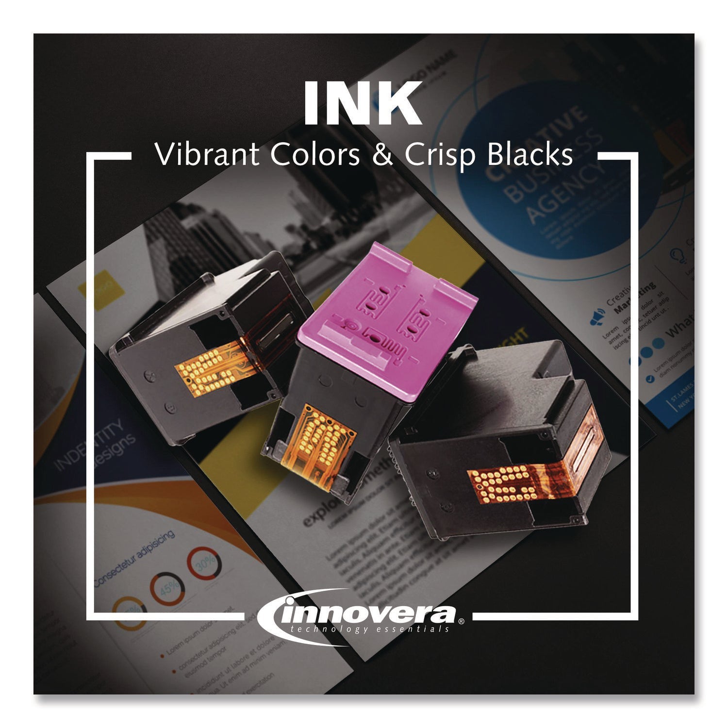 Innovera® Remanufactured Black High-Yield Ink, Replacement for 82 (CH565A), 69 mL - Bloom Skins