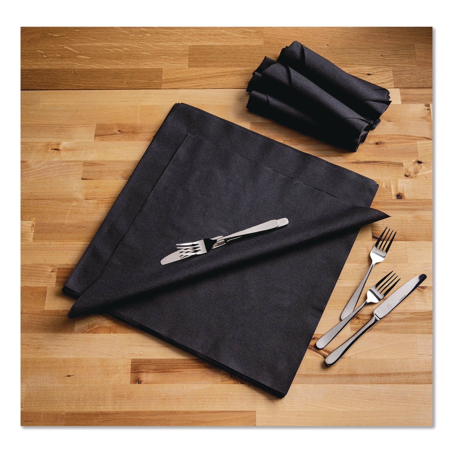 Hoffmaster® Airlaid Flat Pack Napkins, 16 x 16,  Black, 500/Carton - Bloom Skins