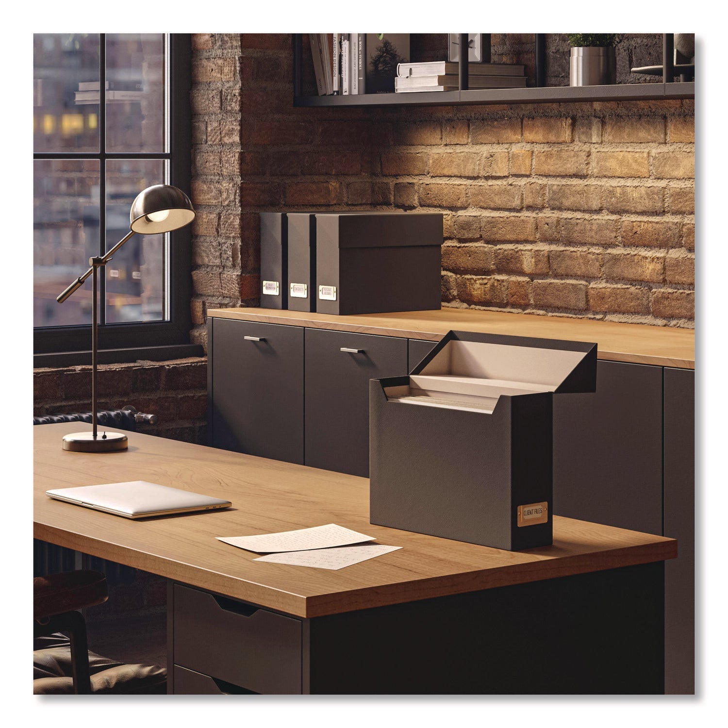 Smead Flip Top File Box, Letter Files, 13 x 3.7 x 10, Charcoal