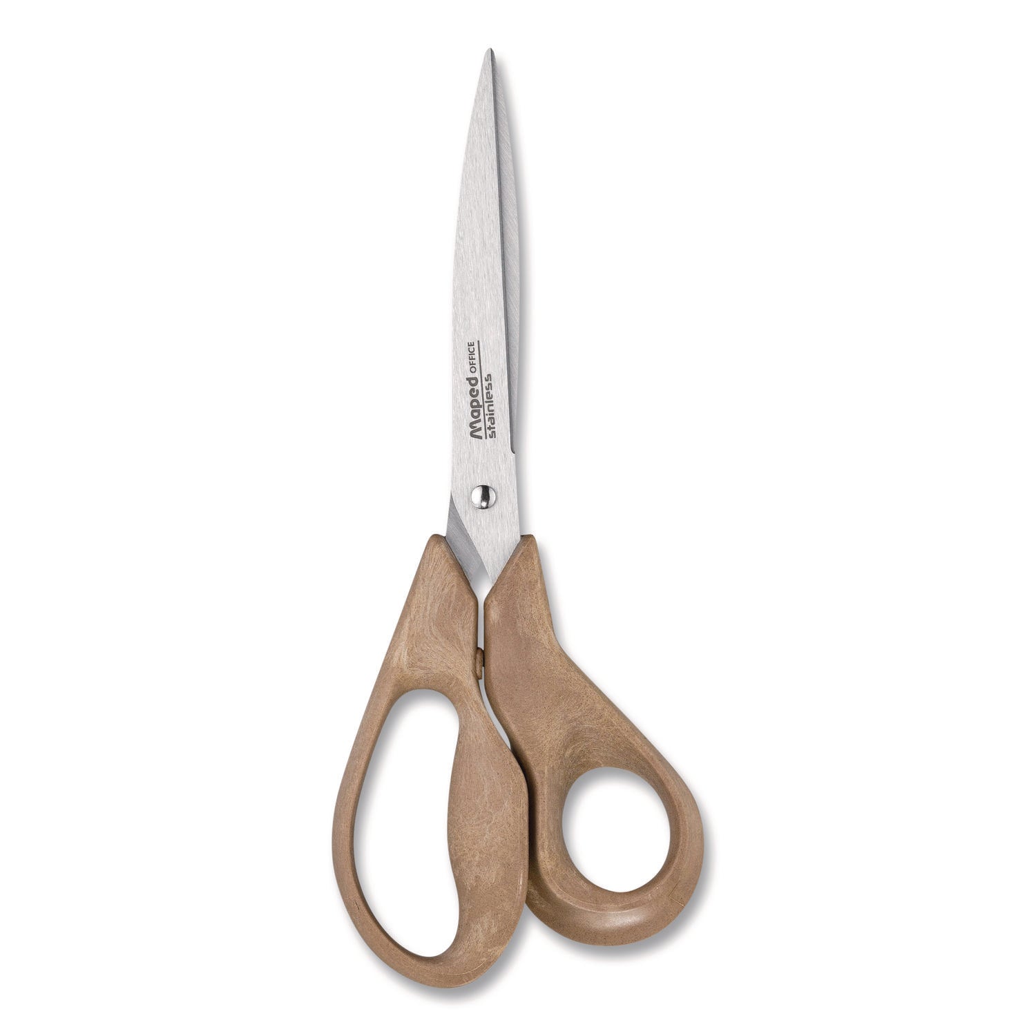 Maped Helix Advanced Wood Multipurpose Scissors, 8.25" Long, 4.75" Cut Length, Straight Brown Handle - Bloom Skins