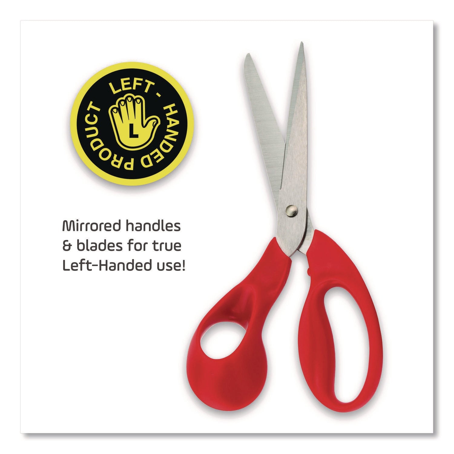 Maped Helix Expert Left-Handed Multipurpose Scissors, 8.25" Long, 5" Cut Length, Straight Red Handle - Bloom Skins