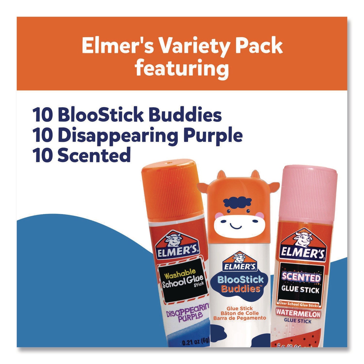 Elmer's® Glue Stick Variety Pack, 0.21 oz, Dries Clear, 30/Pack - Bloom Skins