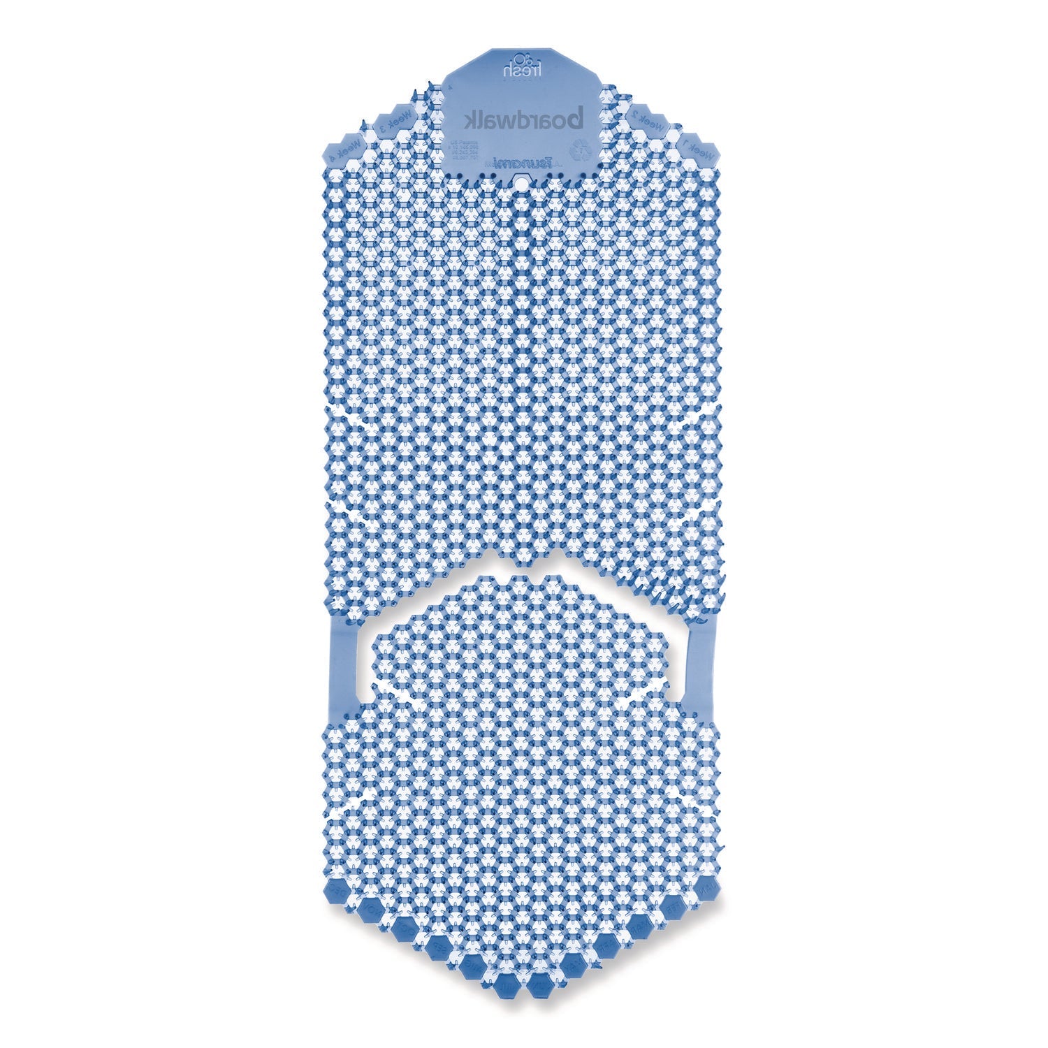 Boardwalk® Vertical Urinal Screen, Cotton Blossom Scent, Blue, 5.22 oz, 6/Carton