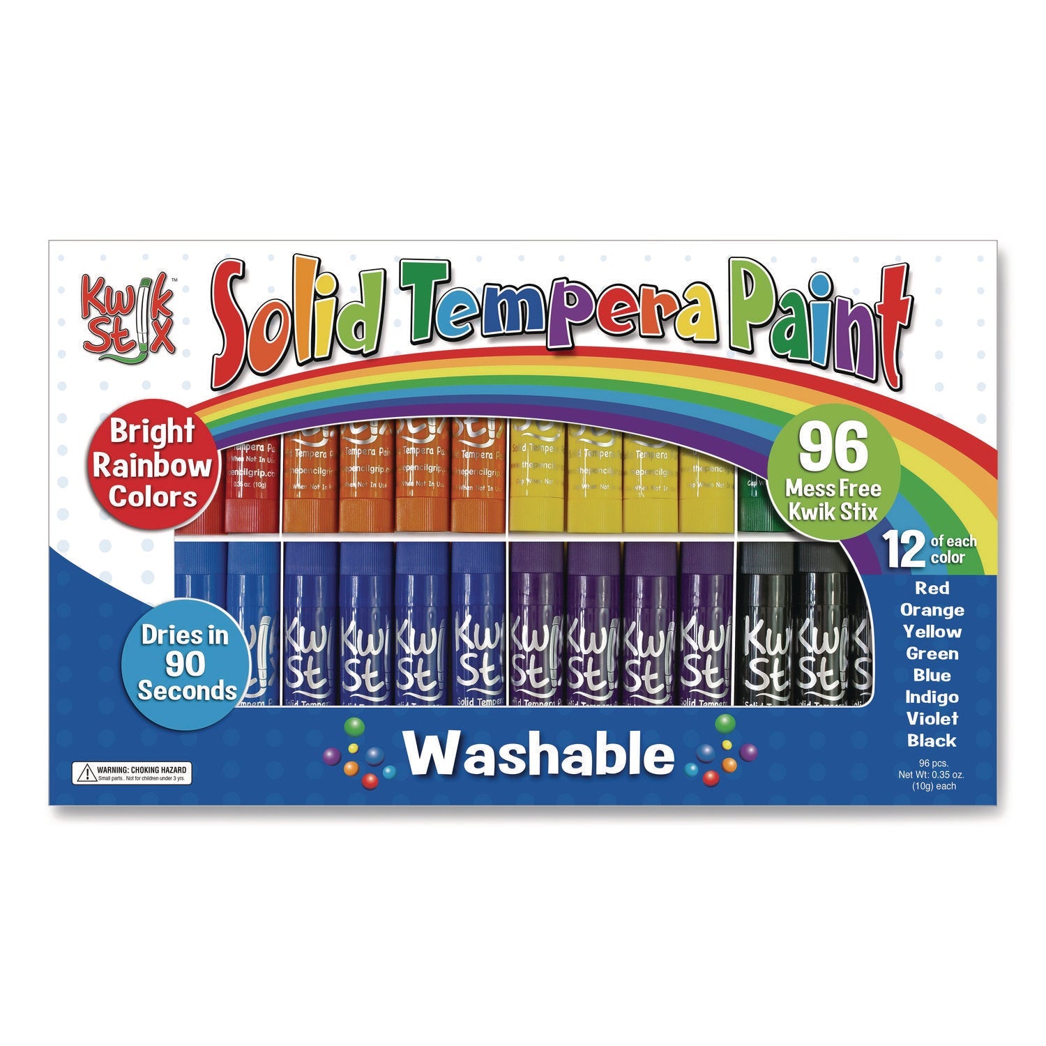 TPG Creations™ Kwik Stix Tempera Paint Set, 8 Assorted Colors, 96 Paint Sticks/Pack, 2 Packs/Carton - Bloom Skins