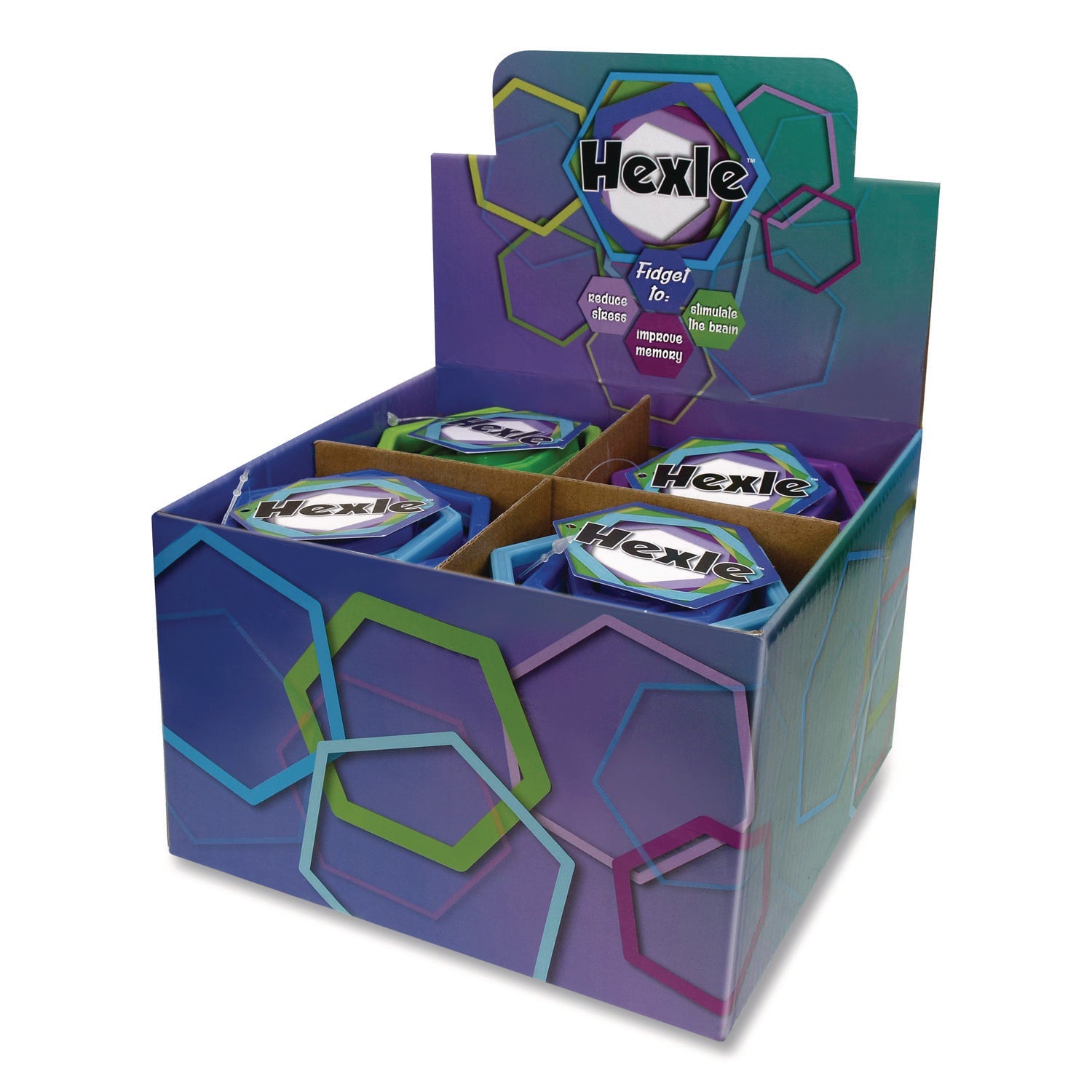 TPG Creations™ Hexle Fidget Toy, Small, Assorted Colors, 24/Carton - Bloom Skins