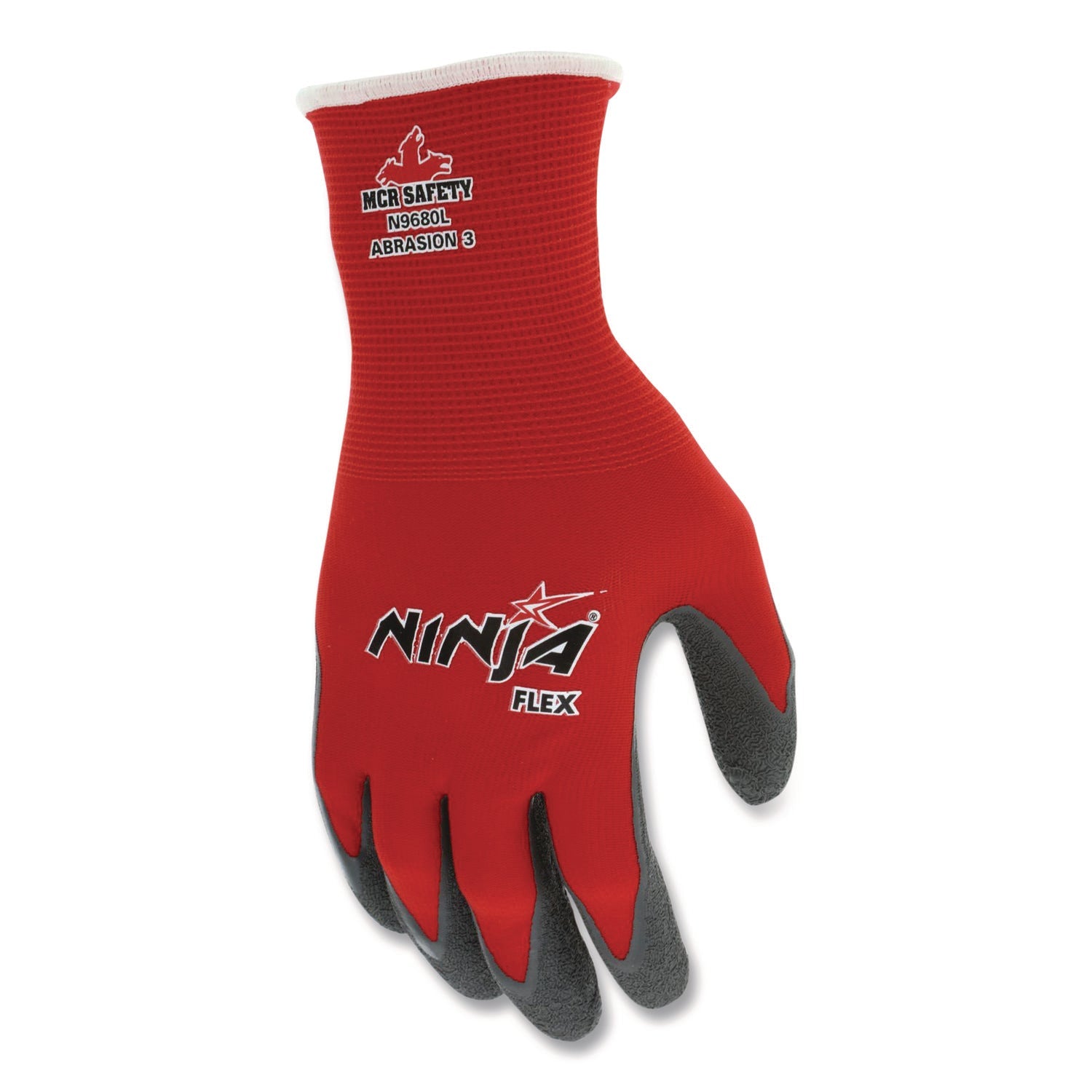 MCR™ Safety Ninja Flex Latex Coated Palm Gloves N9680, Medium, Red/Gray, Dozen - Bloom Skins