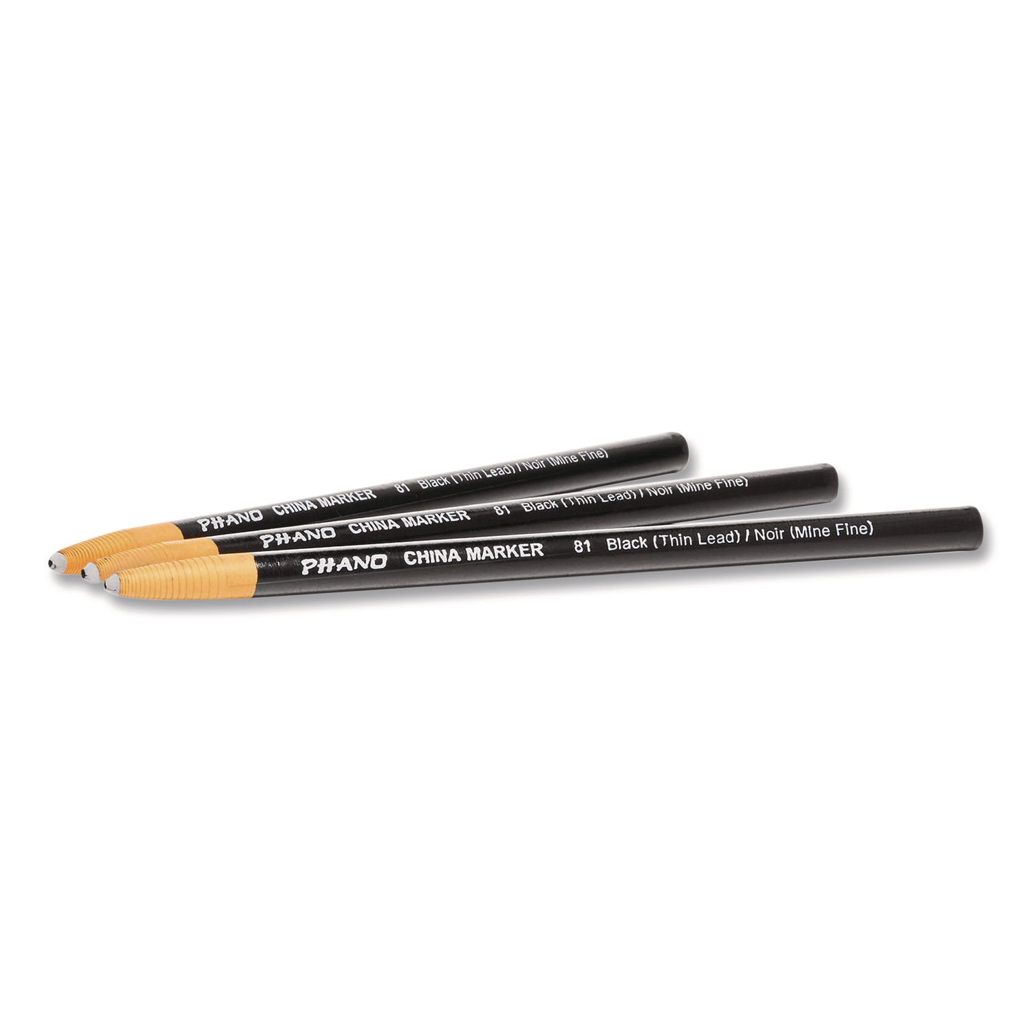 Dixon® China Marker, Black, Thin Lead, 12/Pack - Bloom Skins