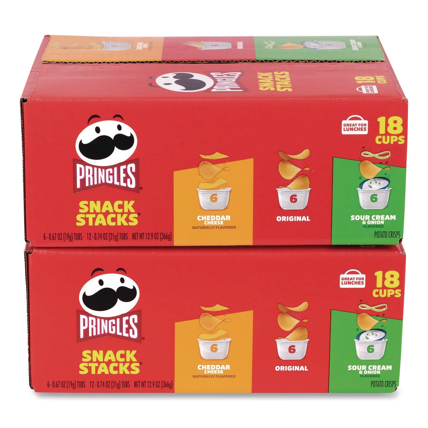 MARS Mini Milk Chocolate and Pringles Snack Stacks Variety Combo Pack, 62 oz Bag Mini/Fun Size, (36) Cups Assorted Flavors/Bundle
