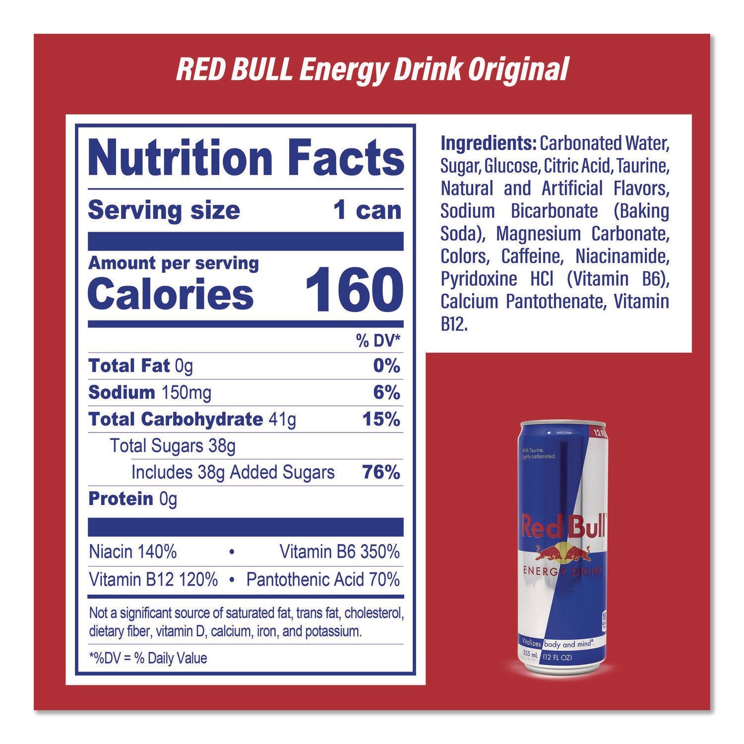 Snack Box Pros Red Bull Energy Drink and Pop Tart Combo Pack,(24) 12oz Cans,(24) Frosted Strawberry/(24) Frosted Brown Sugar Cinnamon/Bundle
