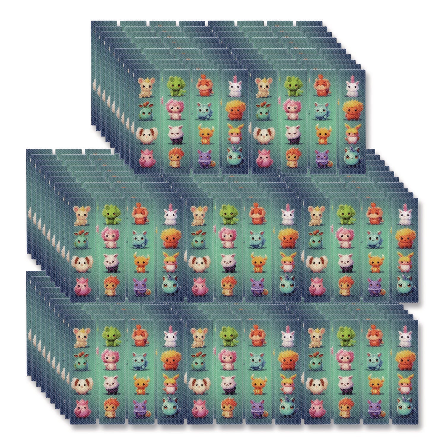 TPG Creations™ Zen Strips, Bumpy Cuties, Turquoise/Assorted, 80/Carton - Bloom Skins
