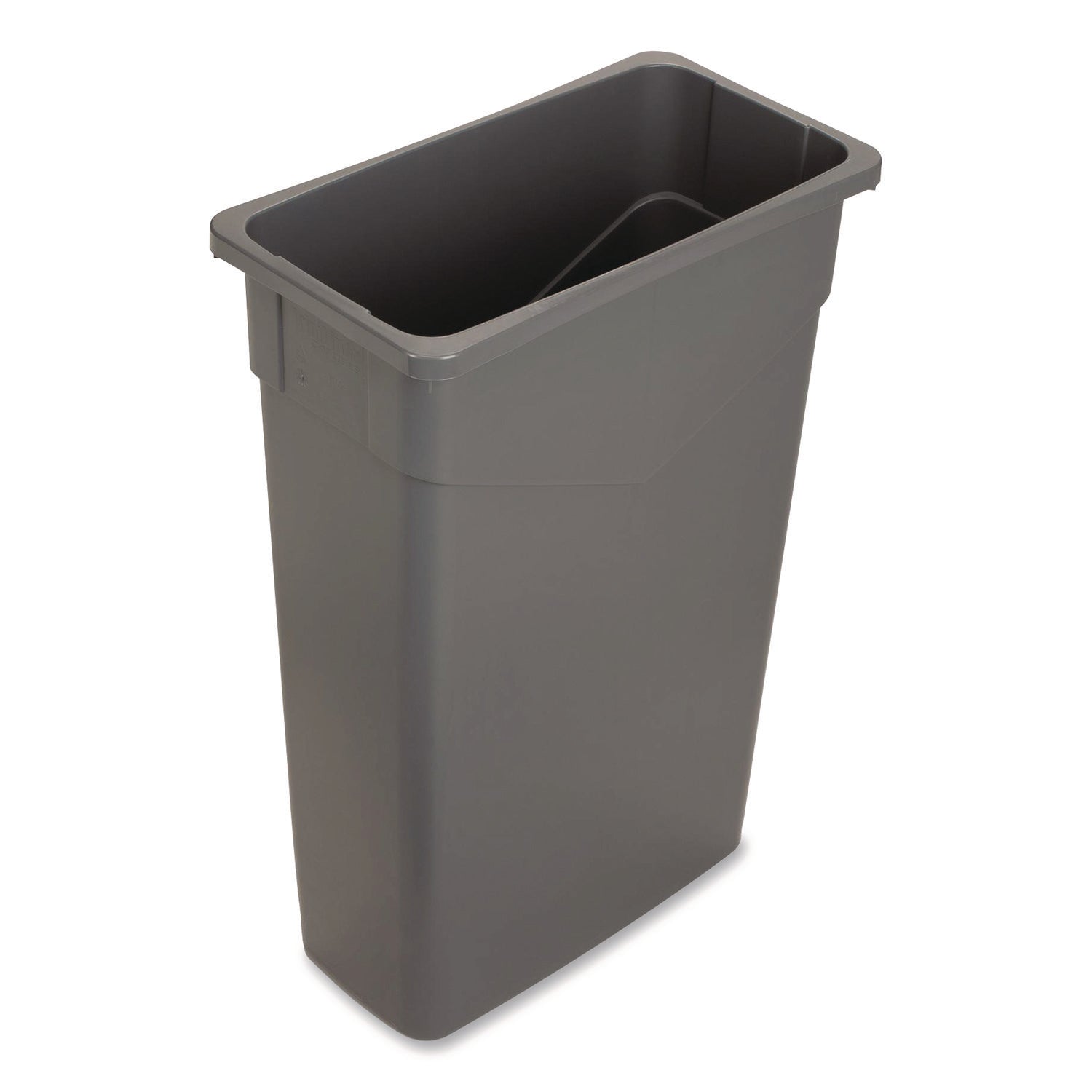 Carlisle TrimLine Rectangle Waste Container, 23 gal, Plastic, Gray, 4/Carton - Bloom Skins