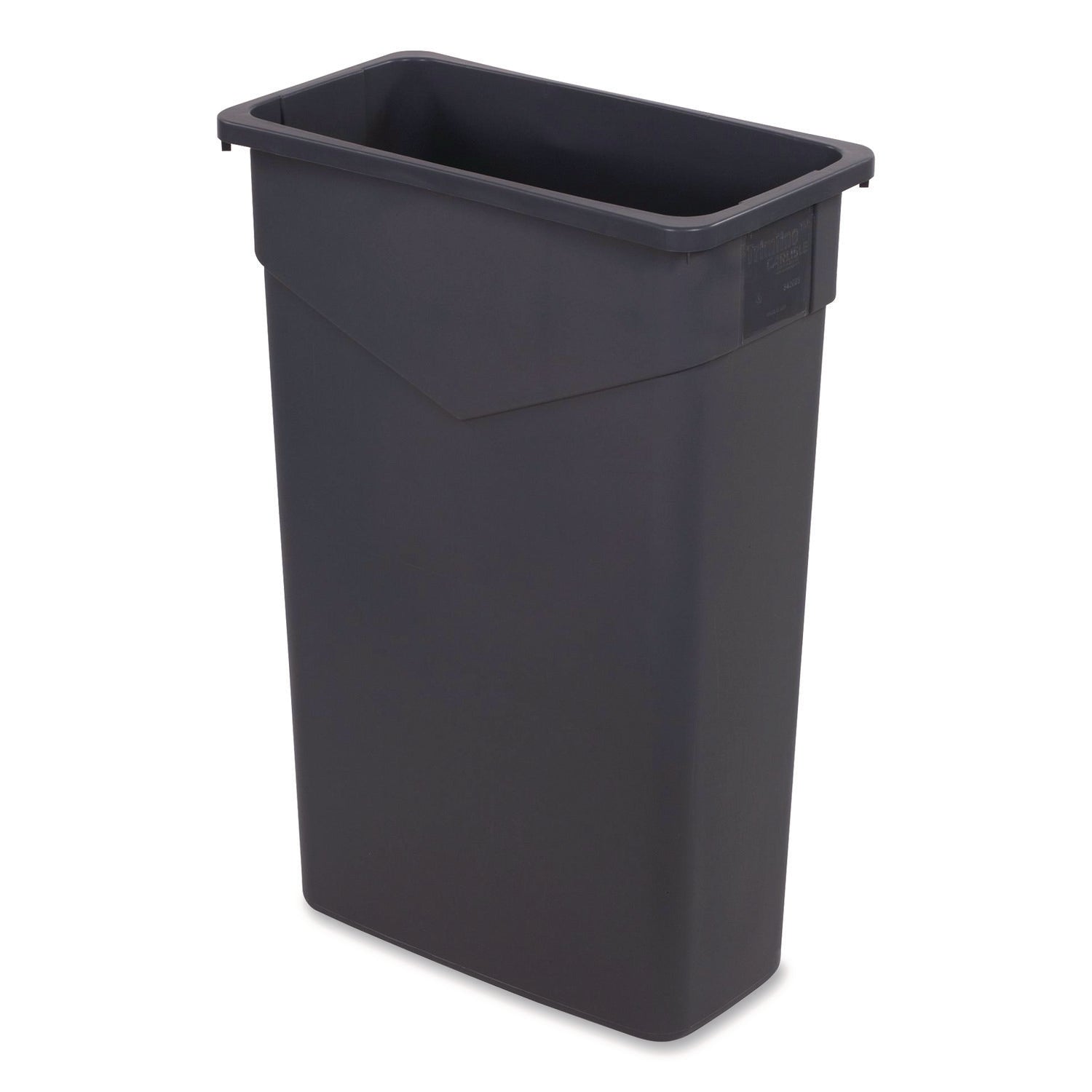 Carlisle TrimLine Rectangle Waste Container, 23 gal, Plastic, Gray, 4/Carton - Bloom Skins