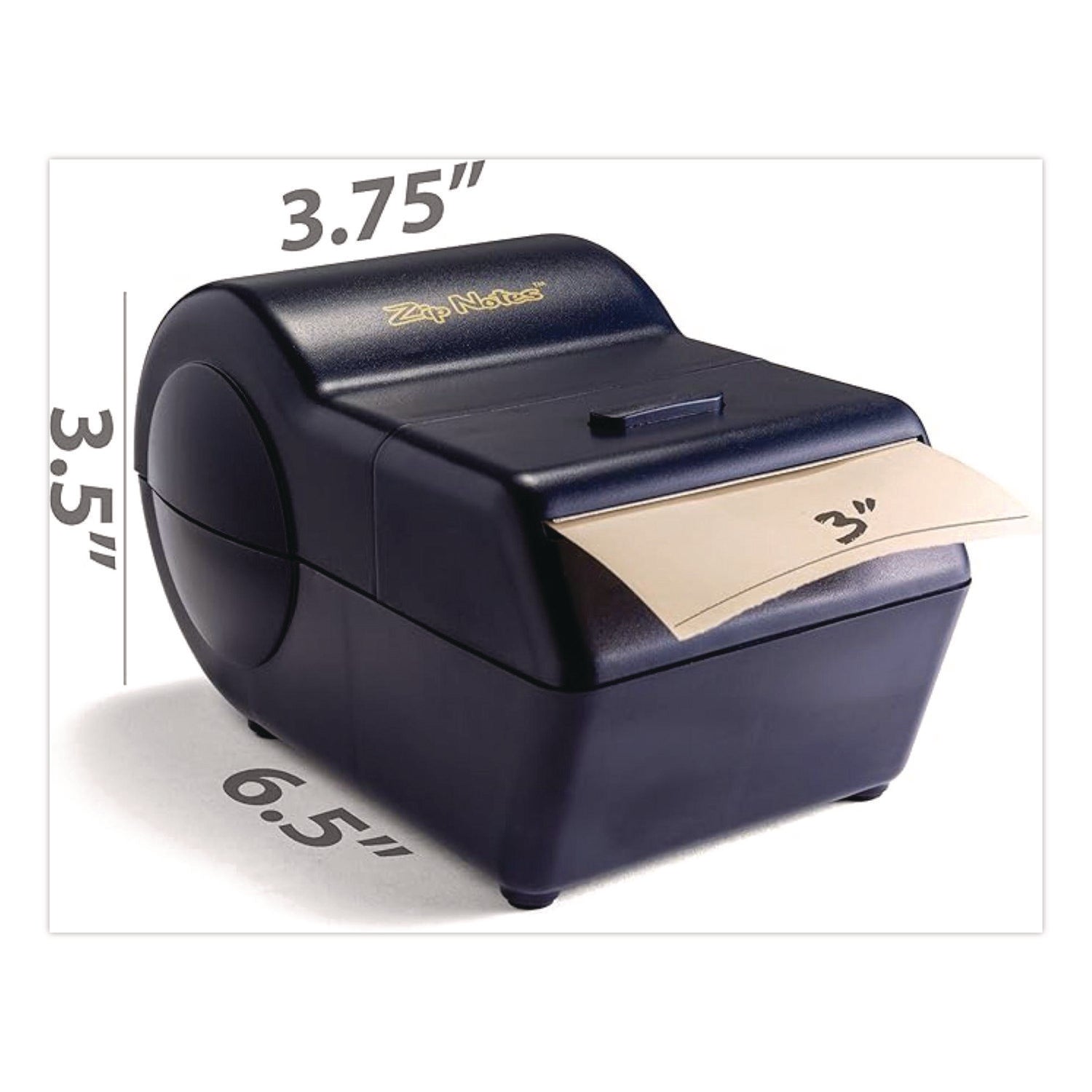 Zip Notes™ Administrator Dispenser, For 3 x 3 Pads, Black, Includes 150 ft Roll of Sticky Paper and 2 AA Batteries - Bloom Skins