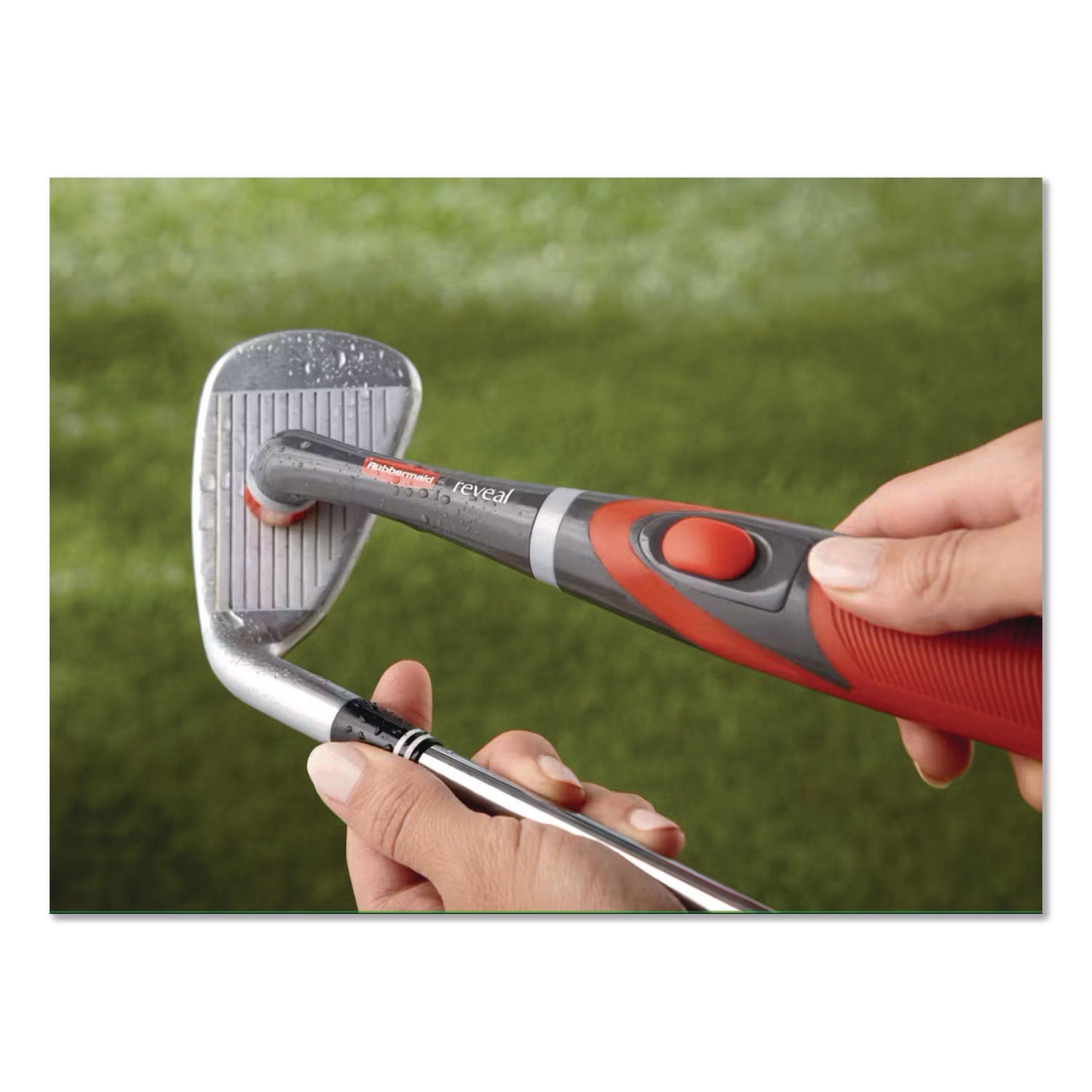 Rubbermaid® Multi-Purpose Cordless Battery Power Scrubber, Red/White Nylon Bristles, 12.68" Brush, 7" Red/Black Handle - Bloom Skins