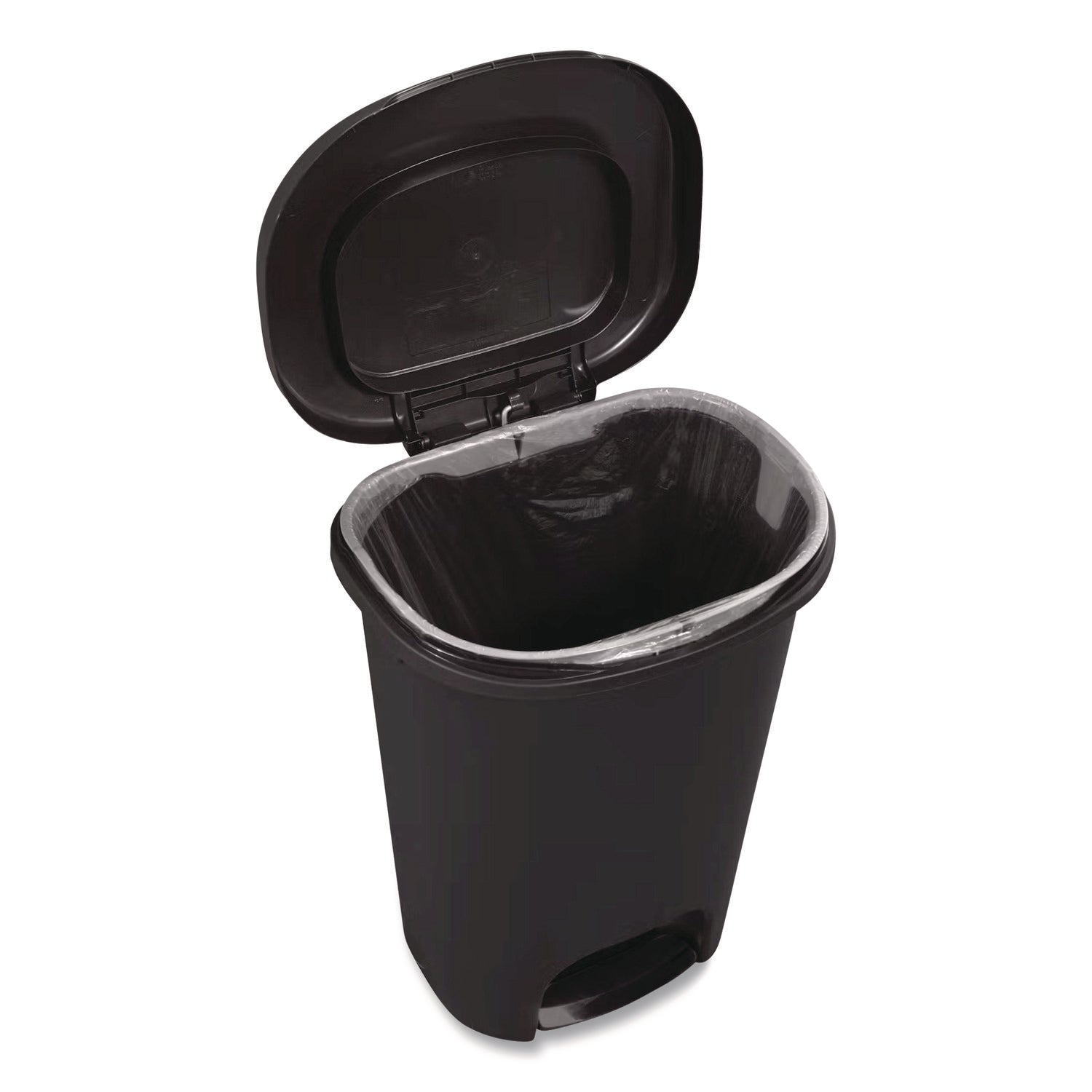 Rubbermaid® Classic Step-On Trash Can, 13 gal, Resin, Black